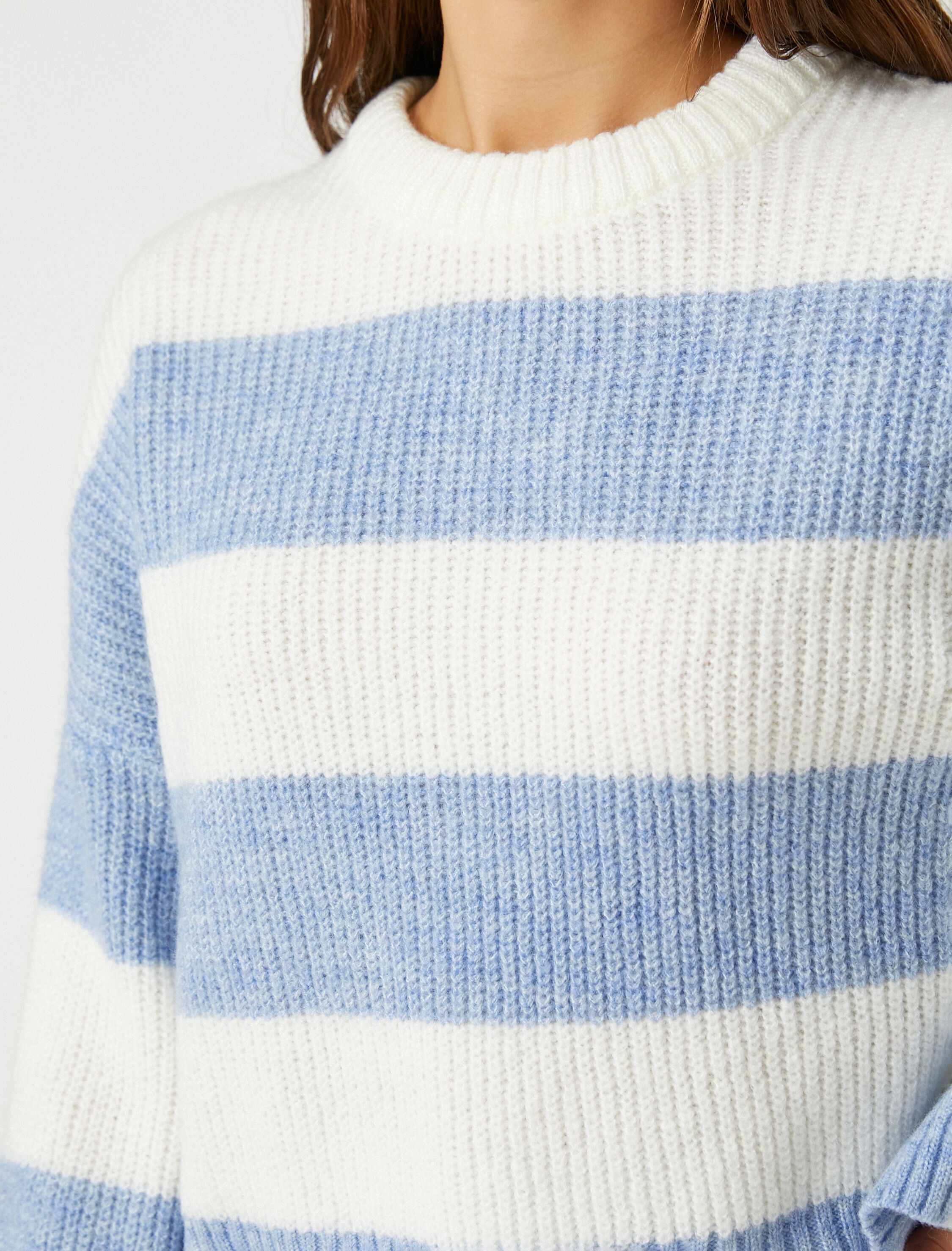   Triko Örgü Kazak Yumuşak Dokulu Bisiklet Yaka Uzun Kollu