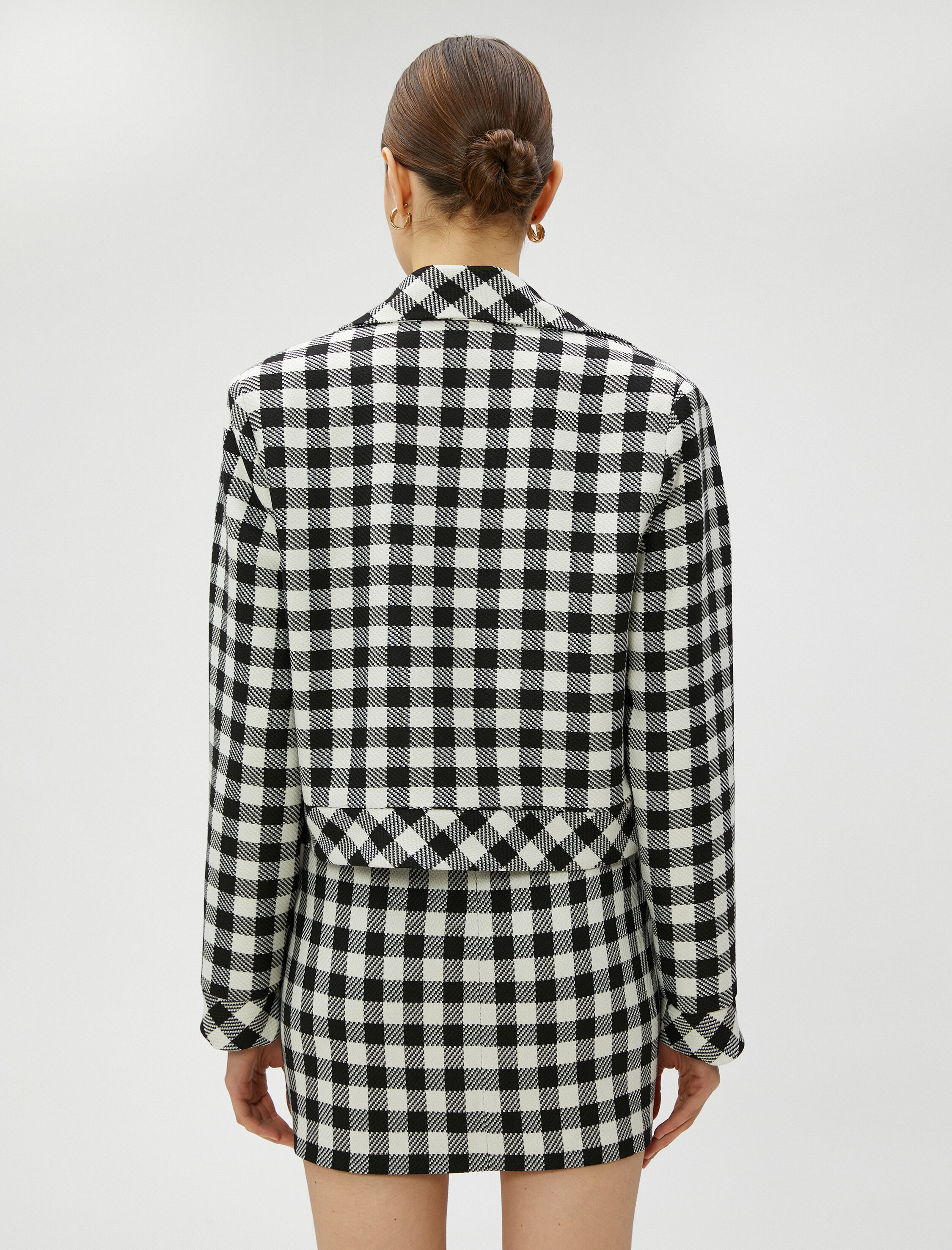   Crop Ceket Katlı Yaka Çıtçıtlı