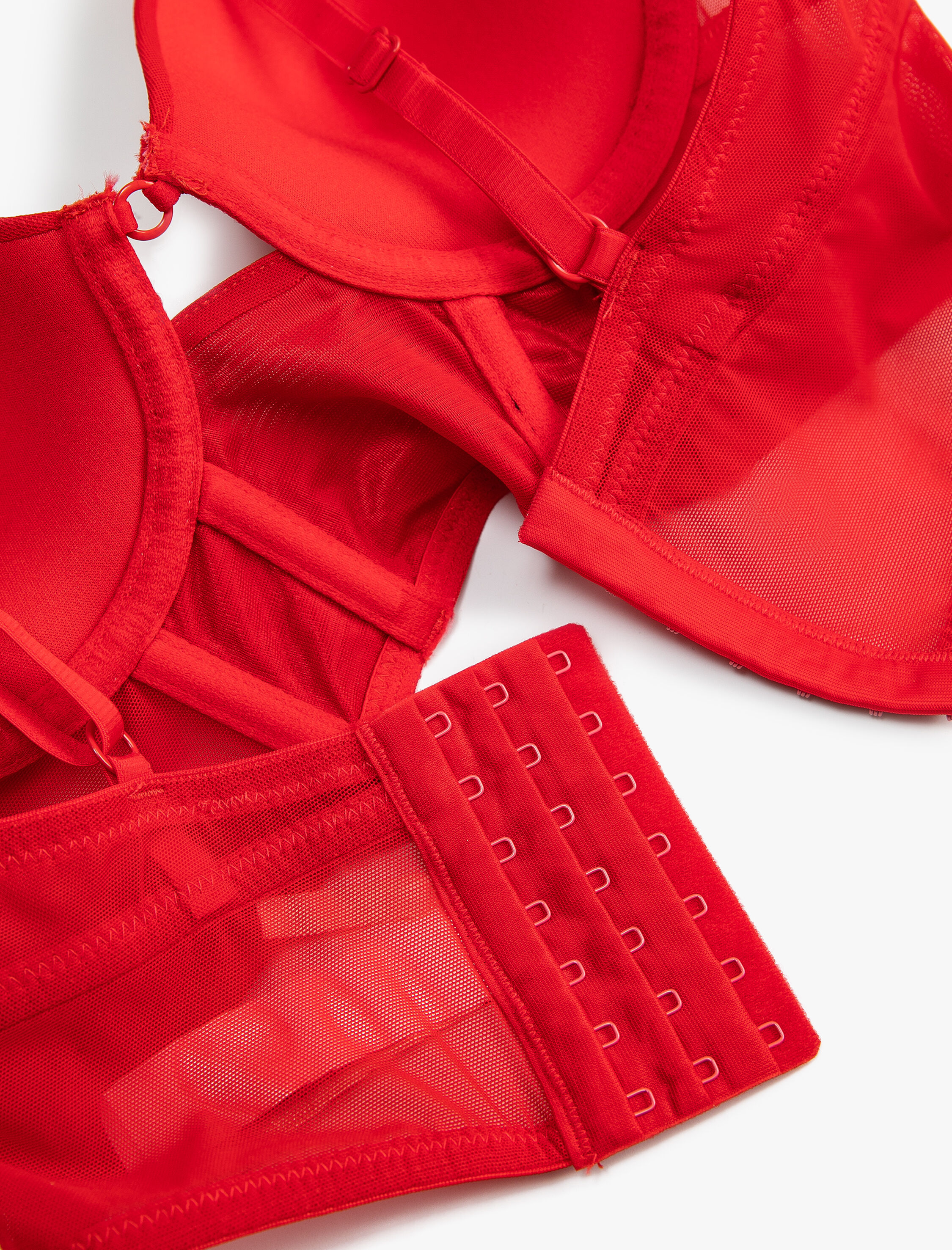   Push Up Bralet Sütyen Destekli Dantelli Kaplı Balenli