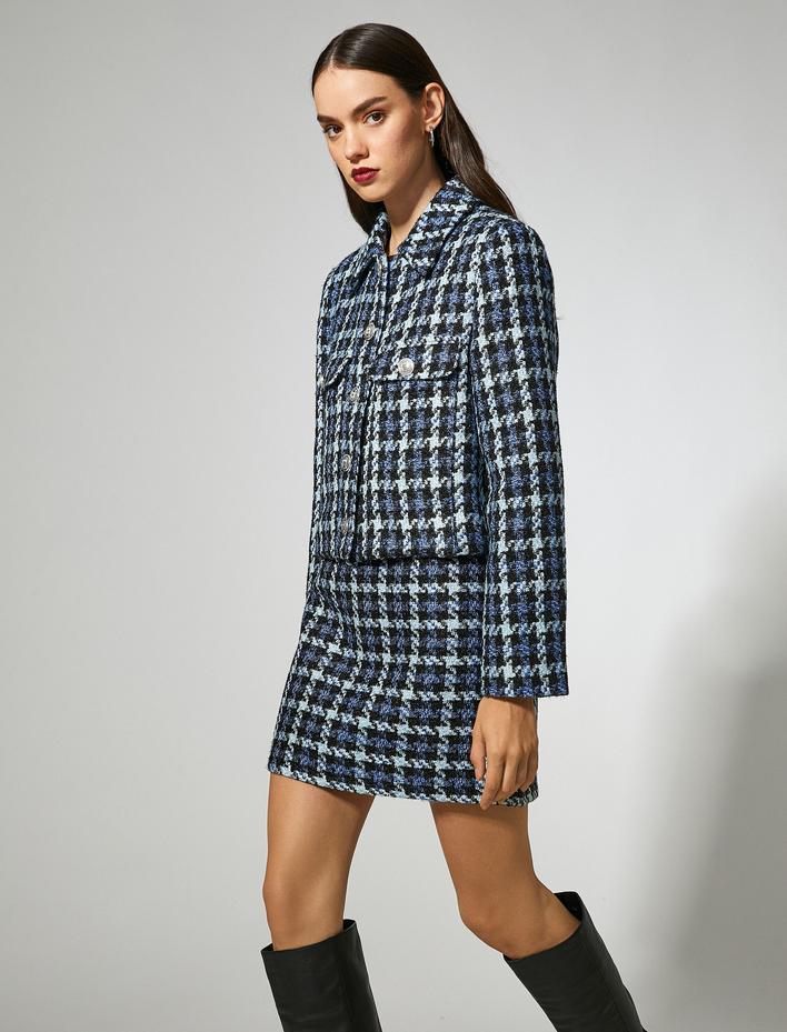  Ekoseli Mini Tüvit Etek