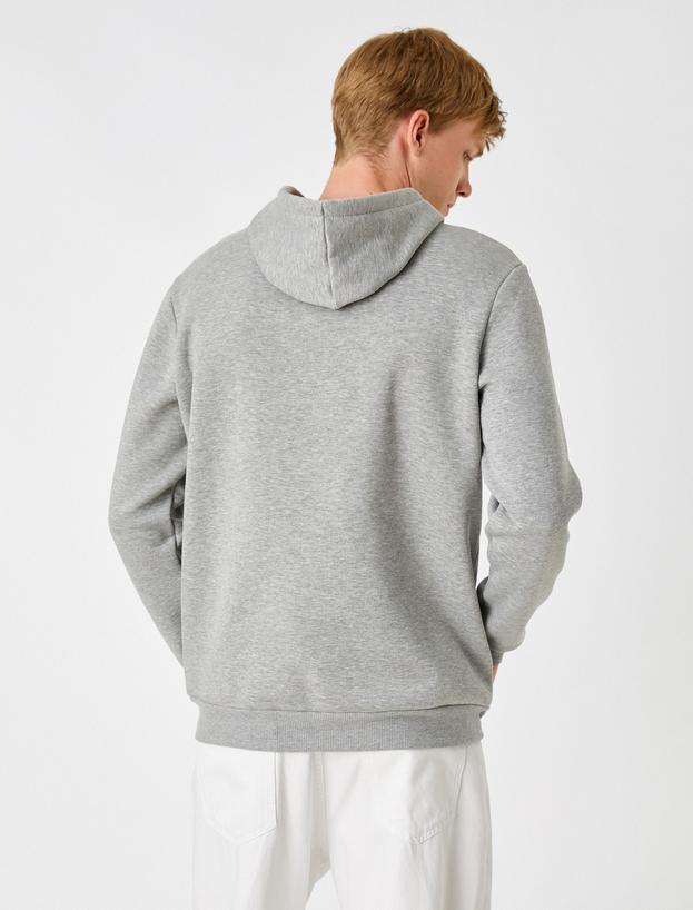   Basic Kapşonlu Sweatshirt Şardonlu
