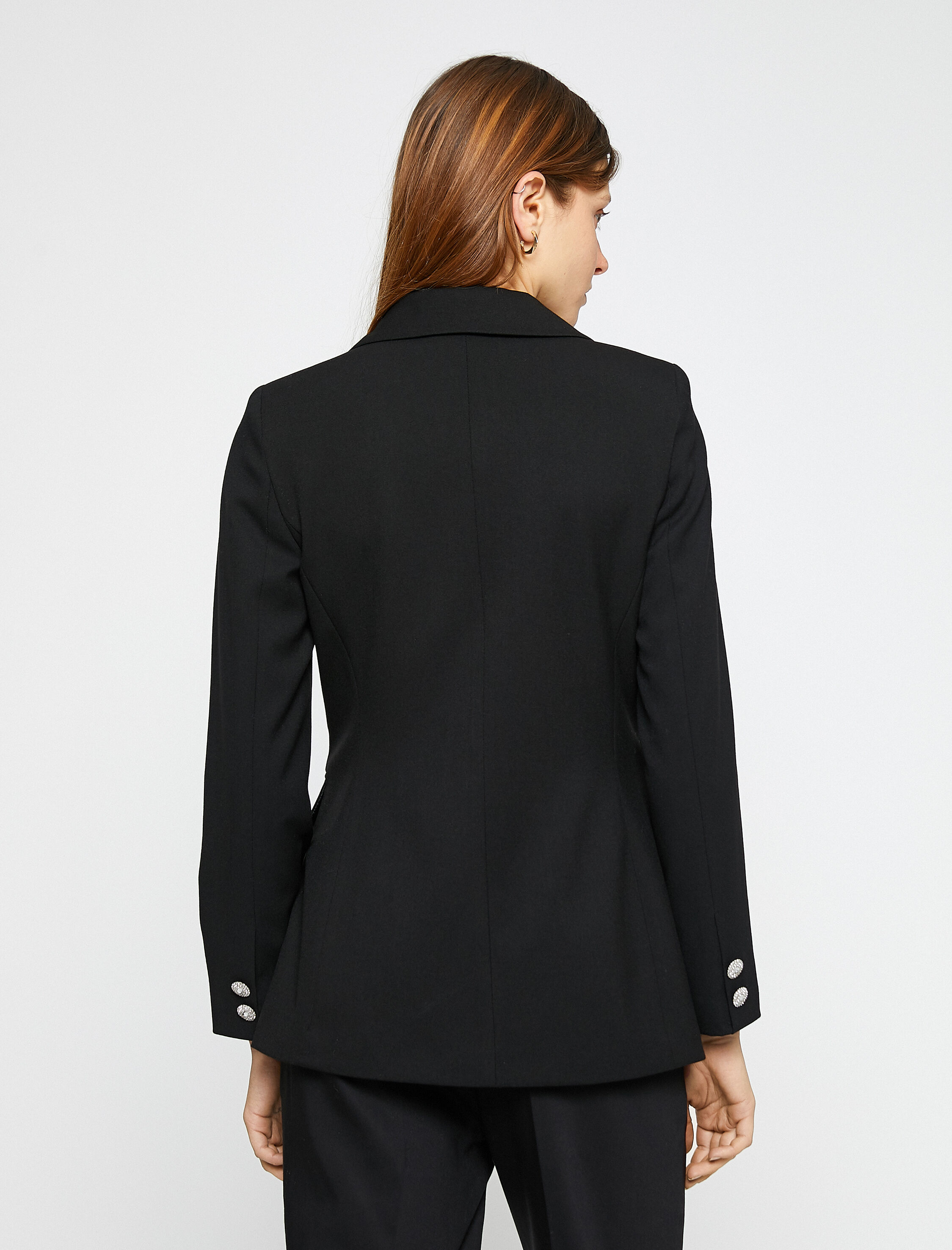   Kruvaze Blazer Ceket Taşlı Düğmeli