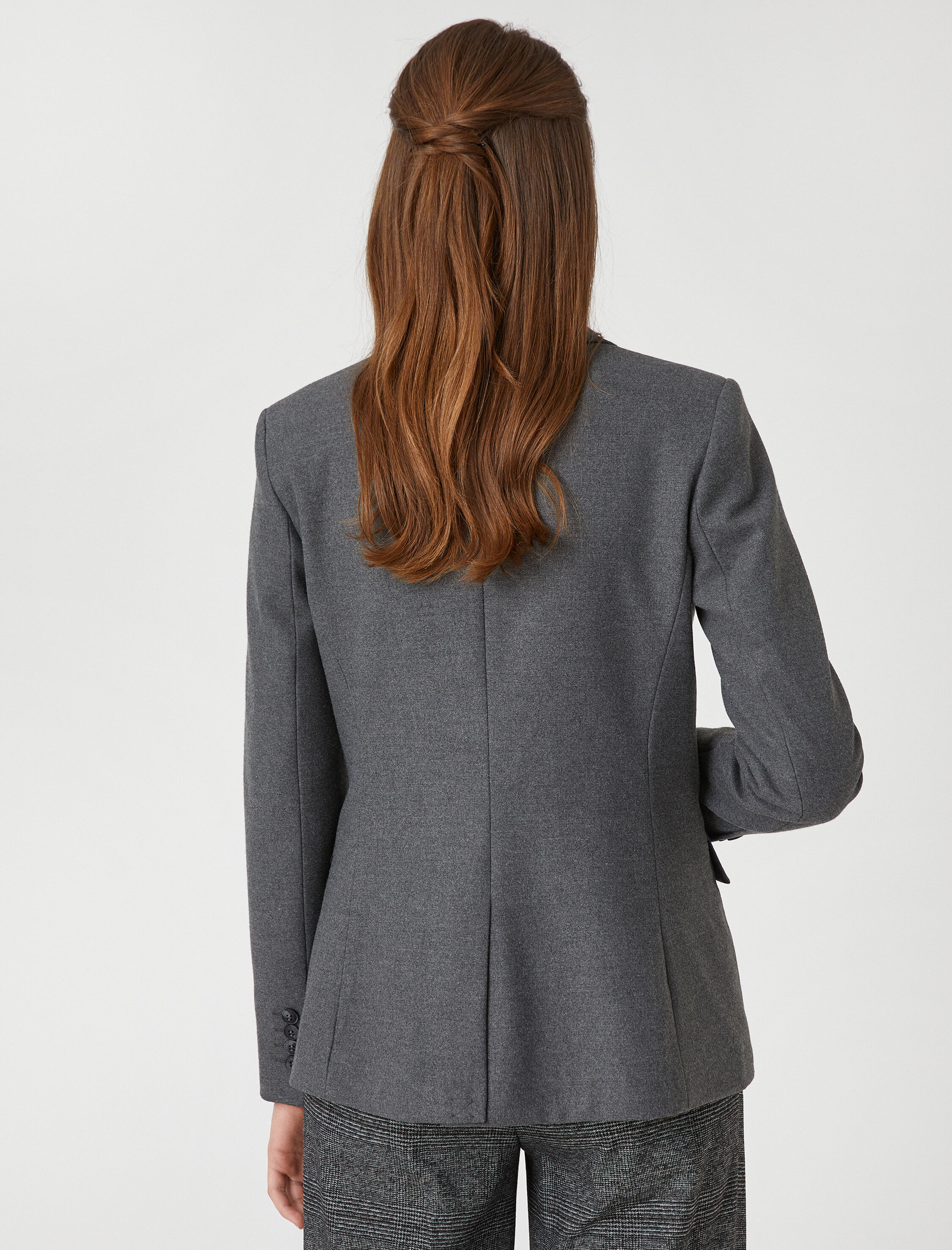   Düğmeli Cep Detaylı Kruvaze Blazer Ceket