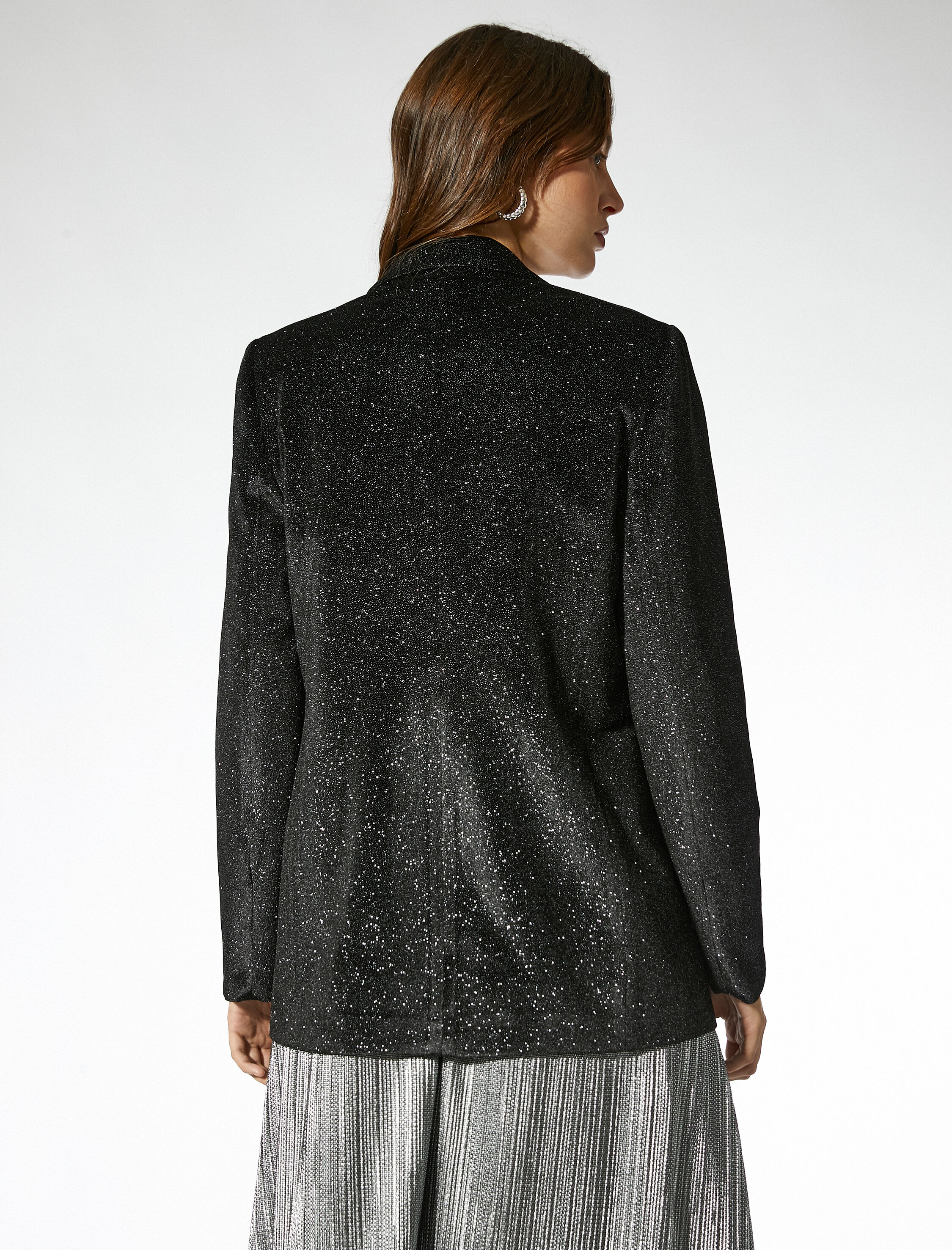   Tek Düğmeli Simli Blazer Ceket