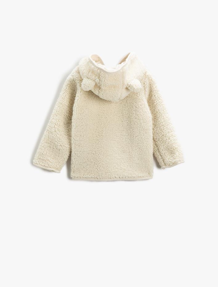 Erkek Bebek Peluş Mont Kapüşonlu Fermuarlı