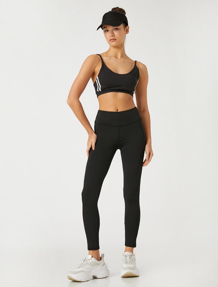  Sporcu Tayt Yanı File Detaylı Dikişli Normal Bel