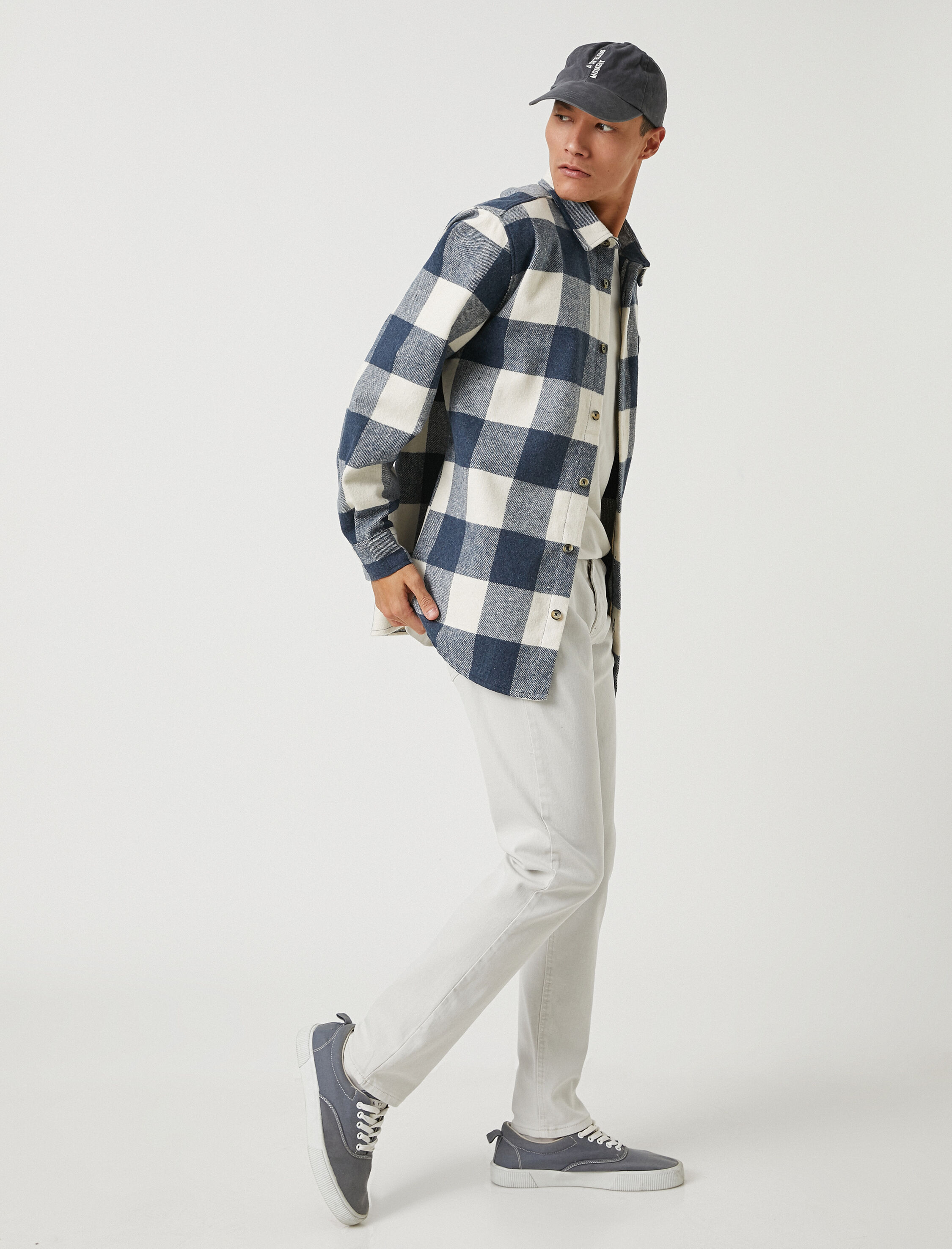   Basic Dokuma Pantolon Düğme Detaylı 5 Cepli