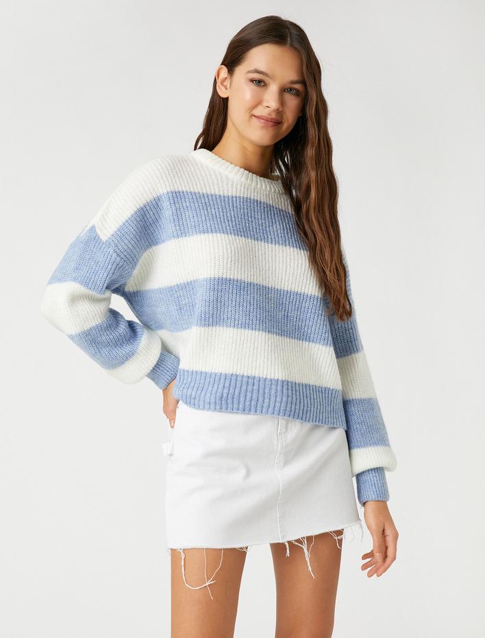  Triko Örgü Kazak Yumuşak Dokulu Bisiklet Yaka Uzun Kollu