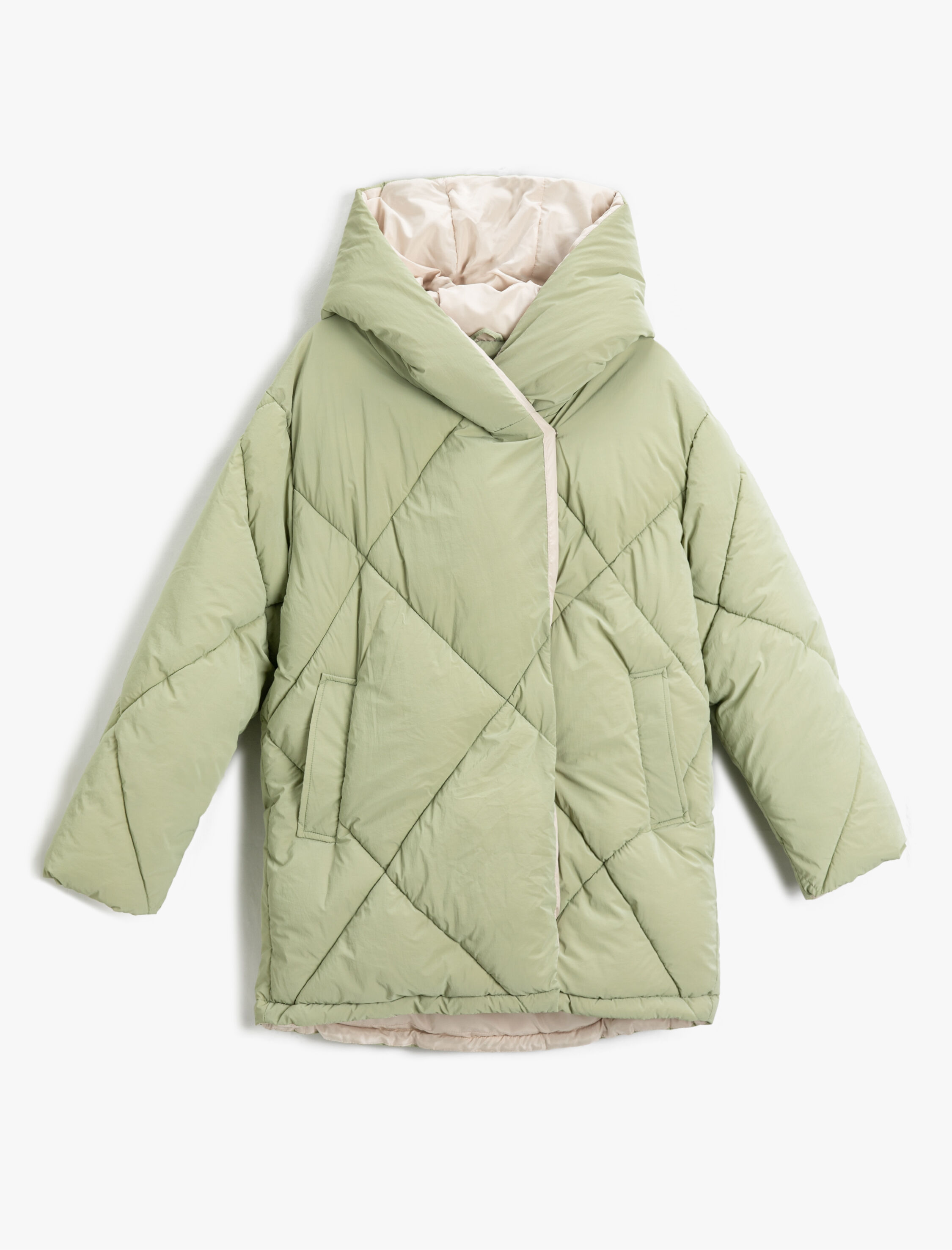   Şişme Mont Kapüşonlu Cep Detaylı