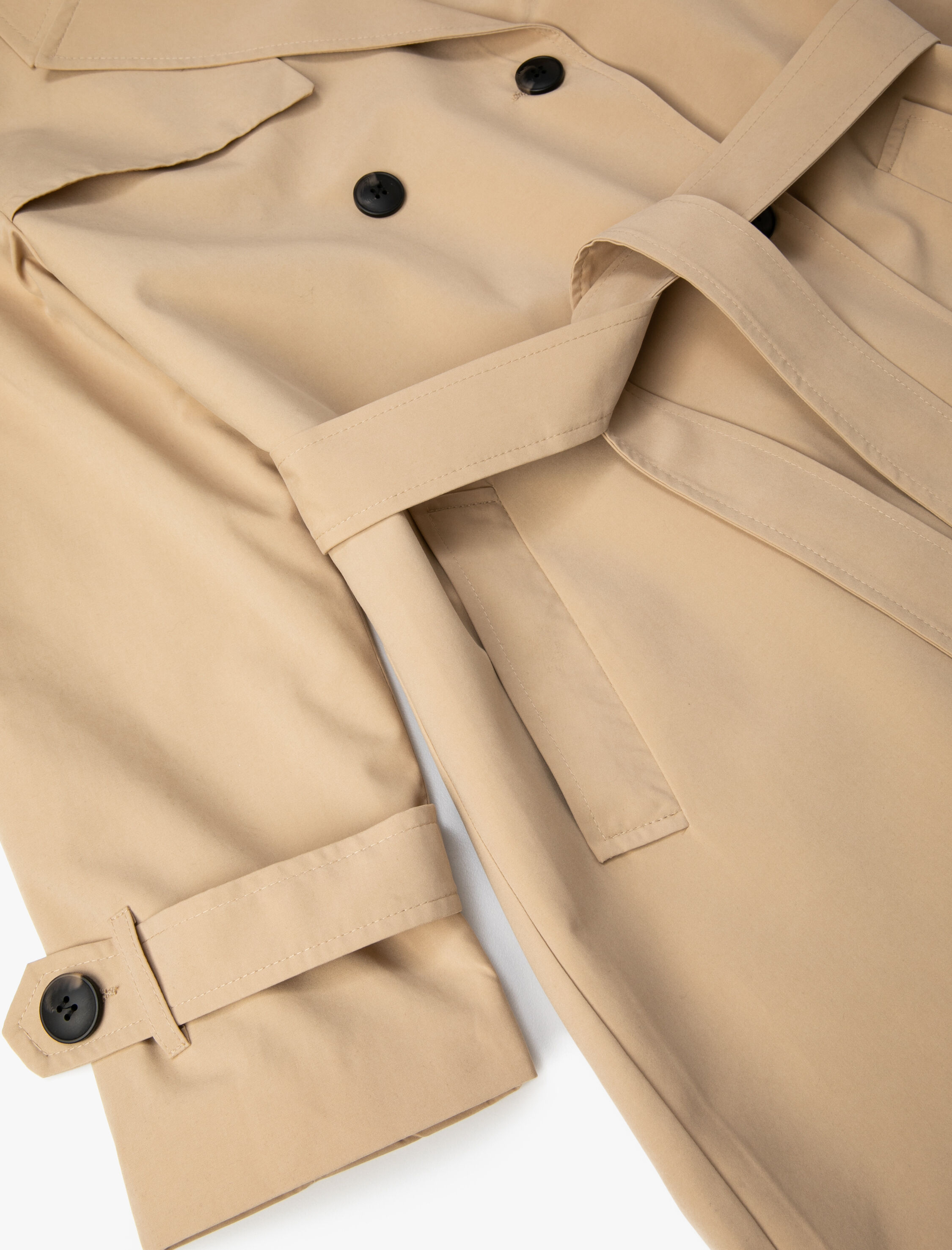 Midi Boy Trençkot Kruvaze Kemerli