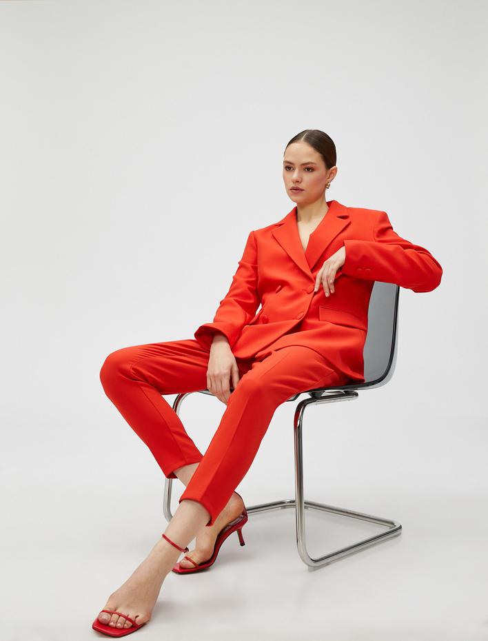  Basic Cigarette Kumaş Pantolon Pileli Cepli