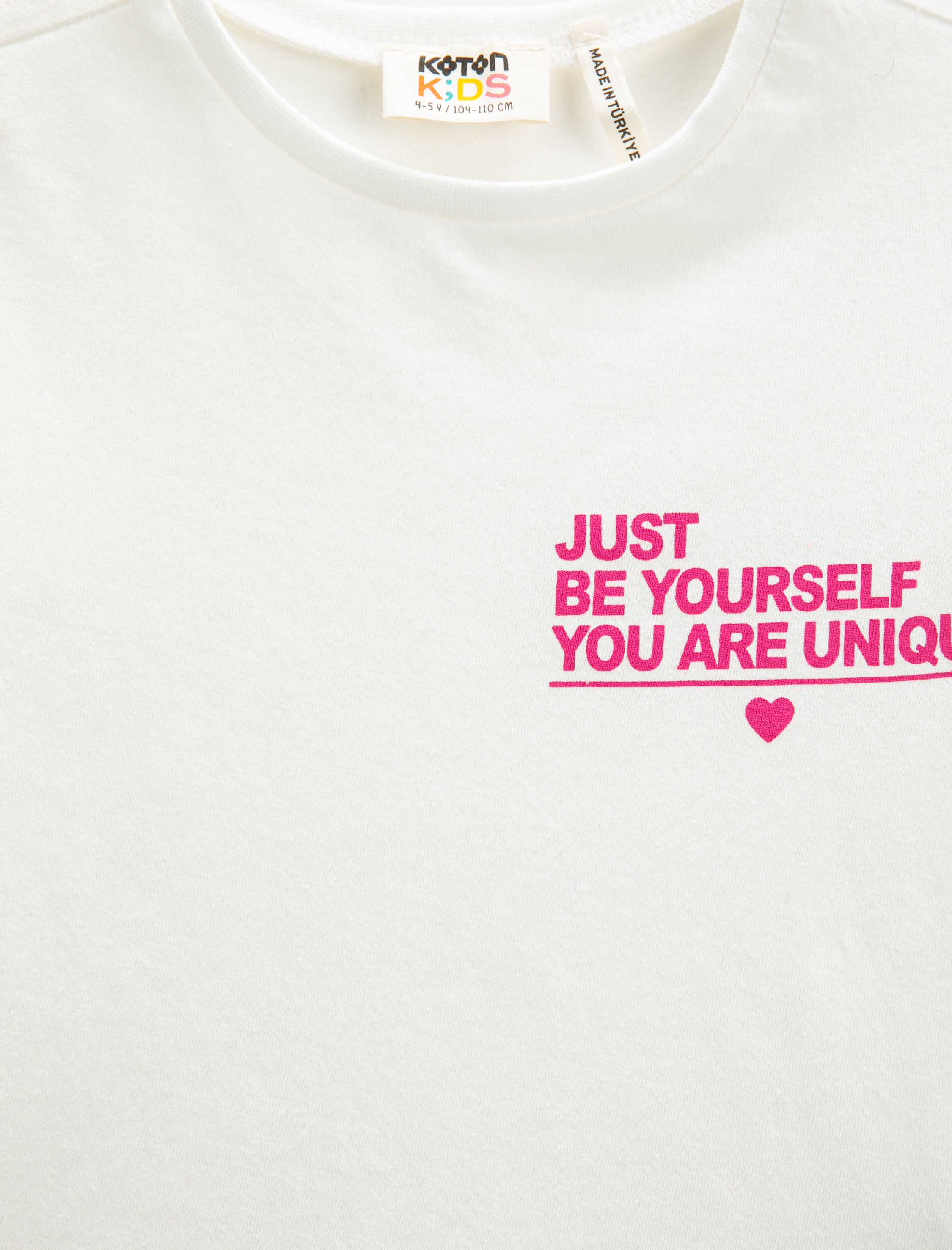  Kız Çocuk Tişört Kısa Kollu Bisiklet Yaka Baskı Detaylı Pamuklu