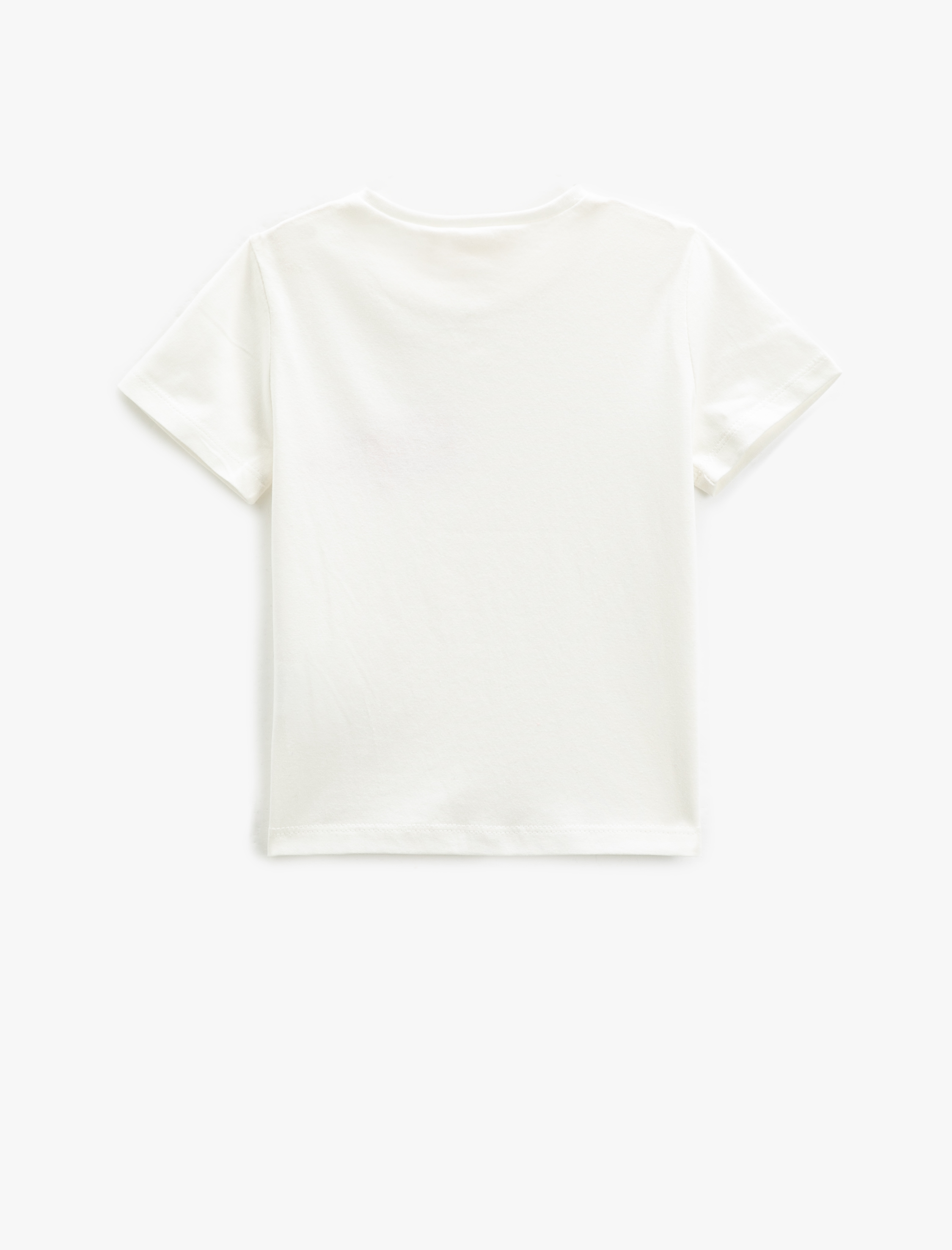  Kız Çocuk Tişört Kısa Kollu Bisiklet Yaka Baskı Detaylı Pamuklu