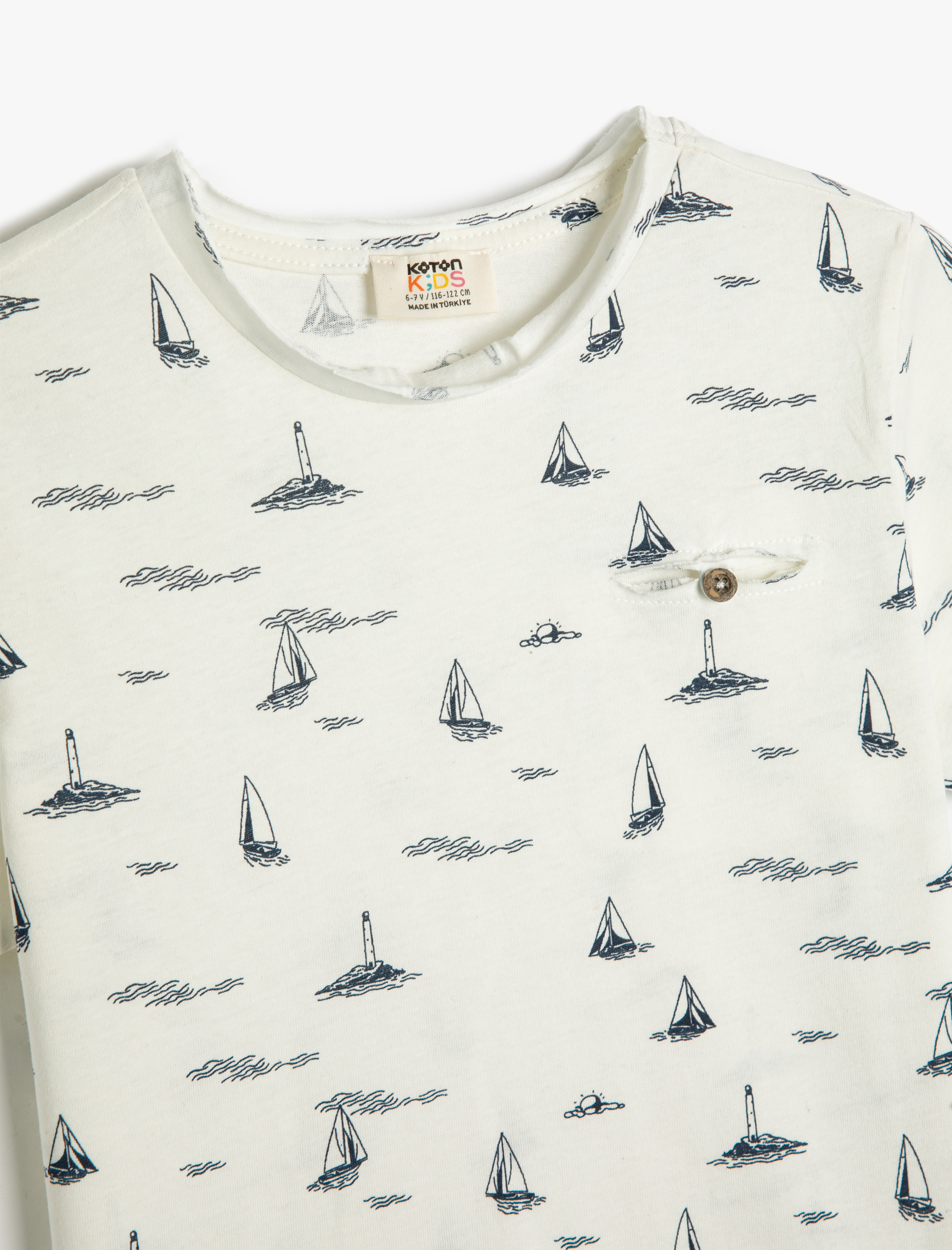  Erkek Çocuk Tişört Kısa Kollu Bisiklet Yaka Baskılı Pamuklu