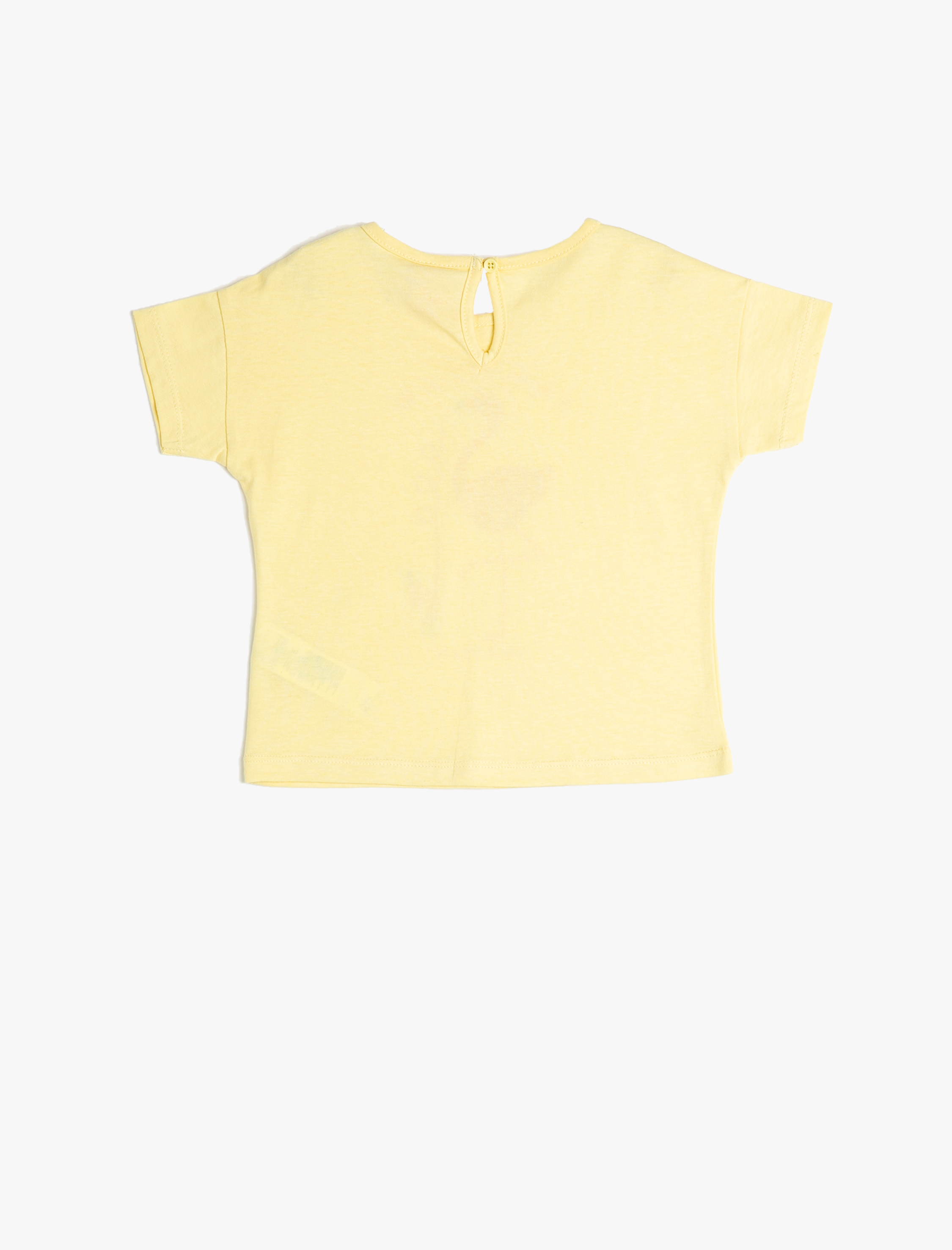  Kız Bebek Tişört Kısa Kollu Yuvarlak Yaka Flamingo Baskılı Pamuklu