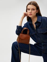 Çapraz Çanta Suni Deri Zincir Askılı