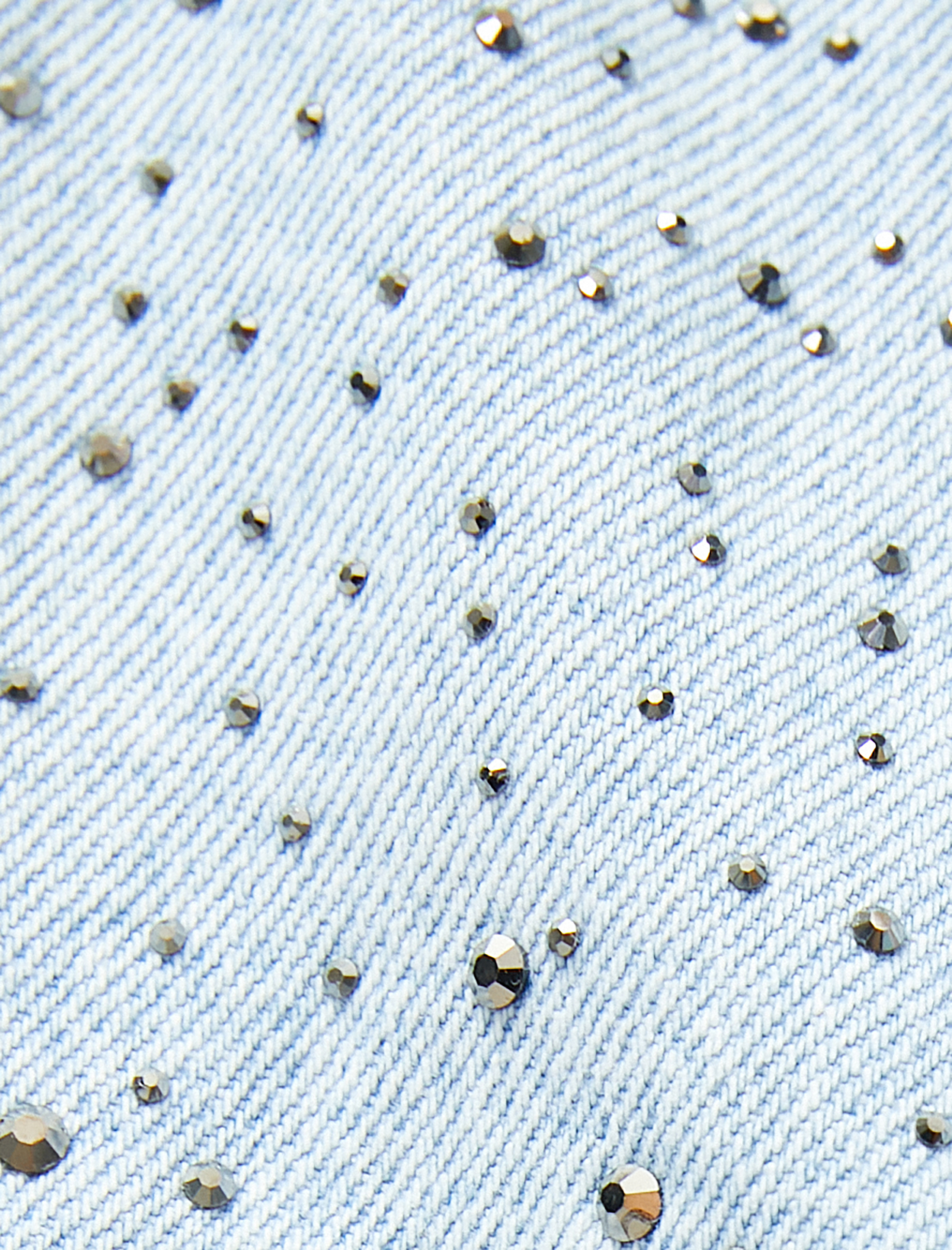   Parlak Taşlı Crop Kot Ceket