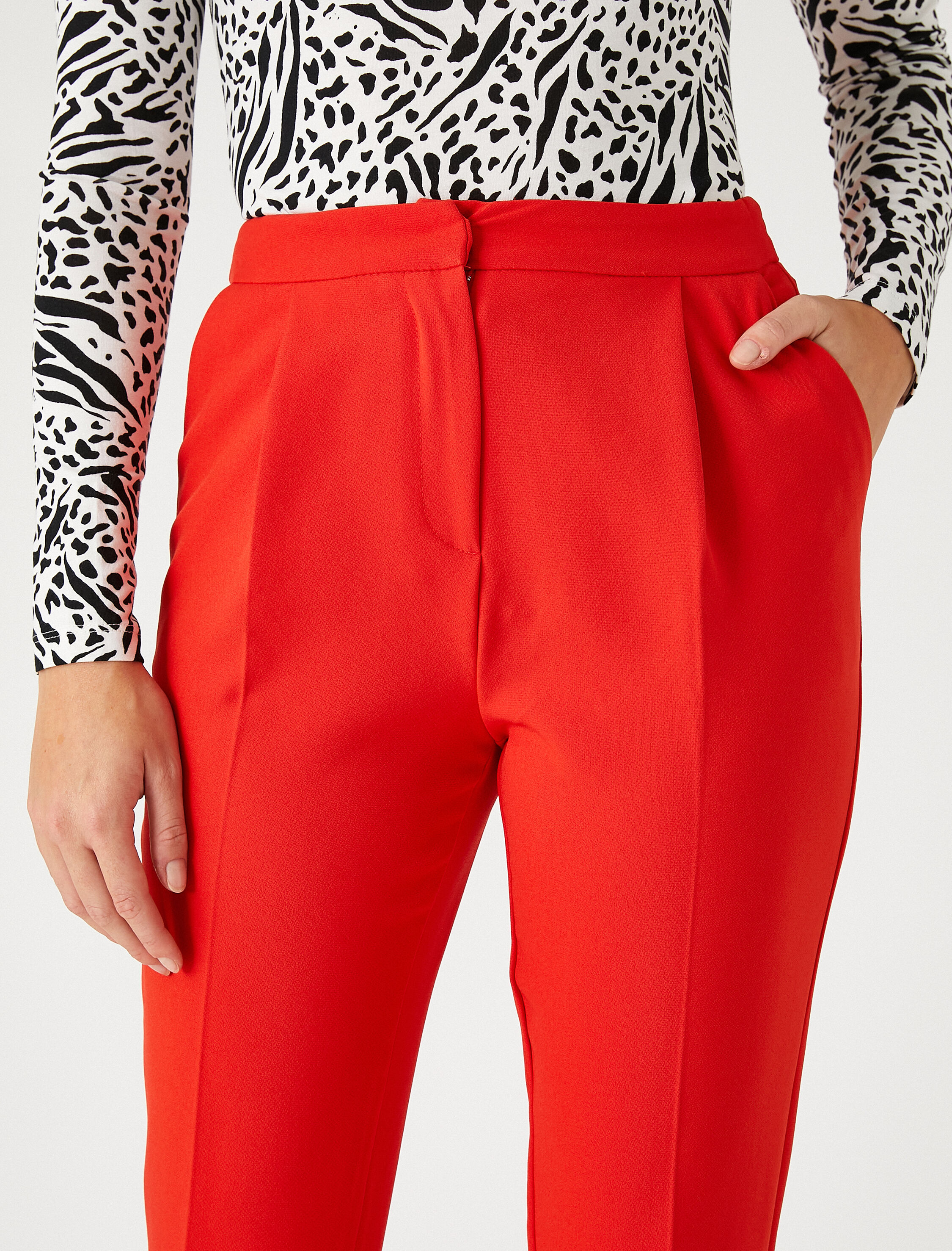 Pileli Dar Paça Pantolon