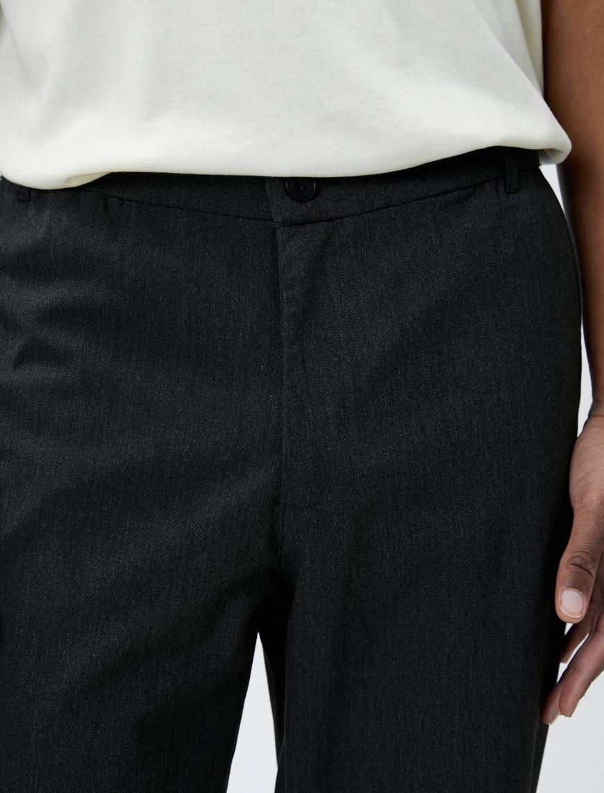   Kumaş Pantolon Düğmeli Cep Detaylı