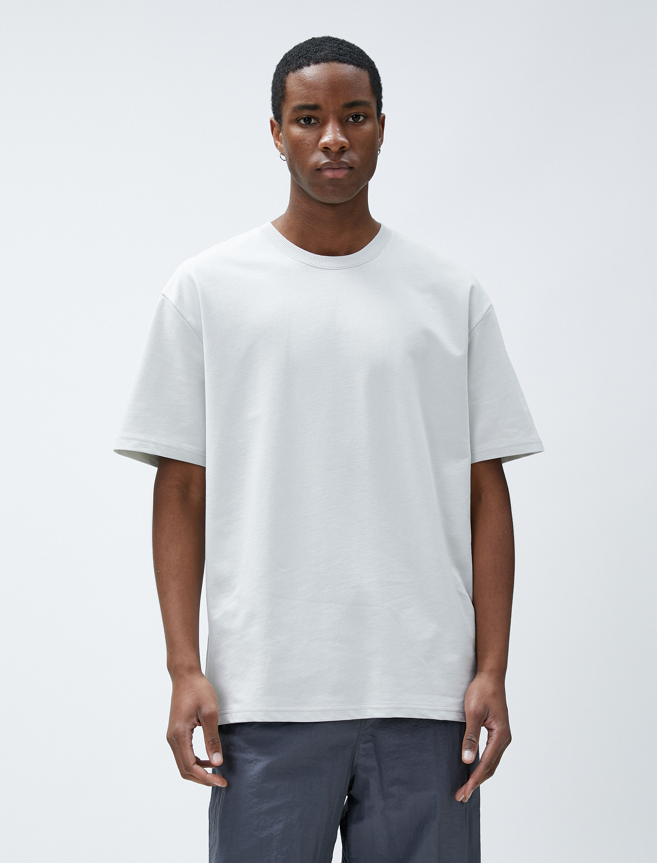   Basic Oversize Tişört Bisiklet Yaka Kısa Kollu Pamuklu