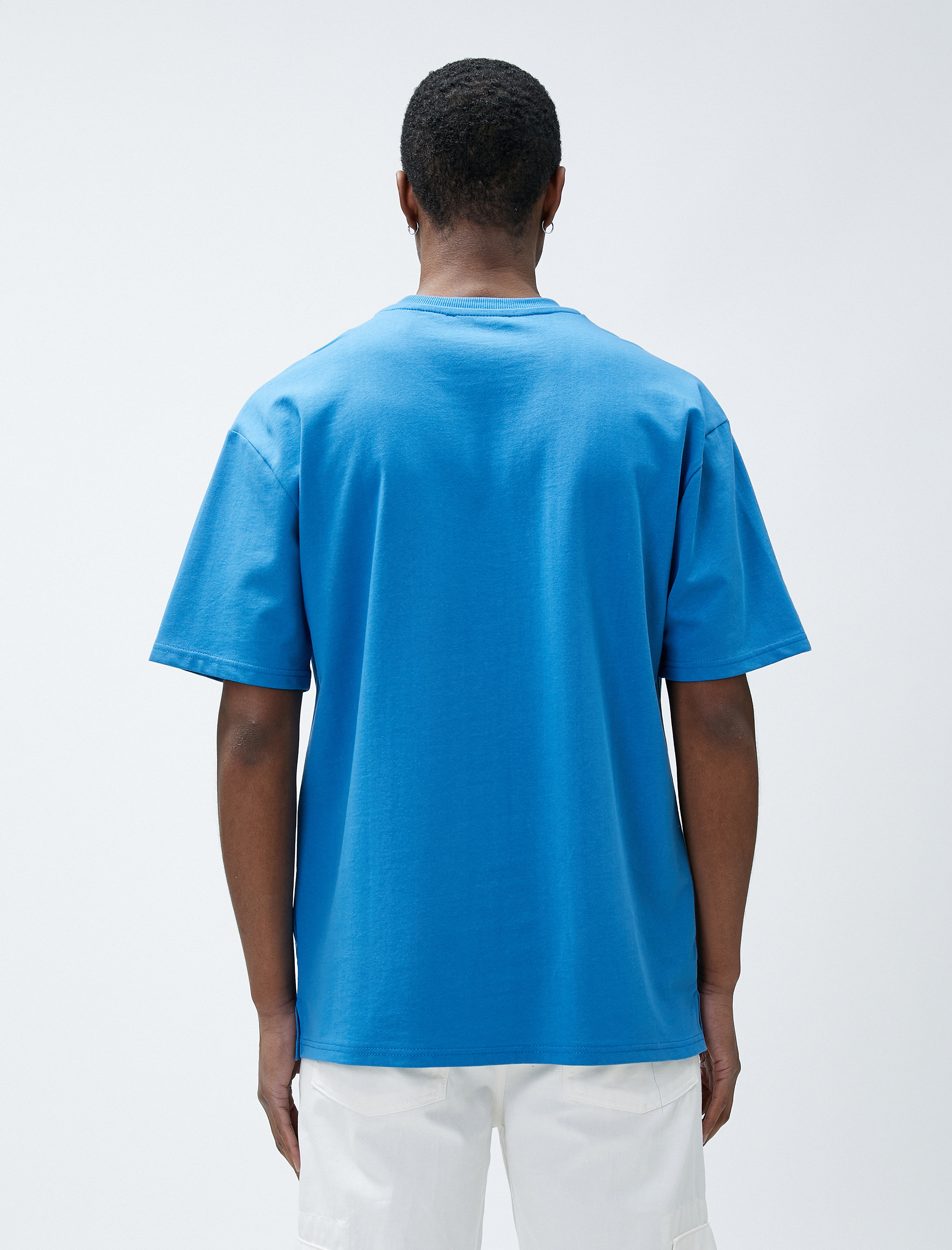   Basic Oversize Tişört Bisiklet Yaka Kısa Kollu Pamuklu