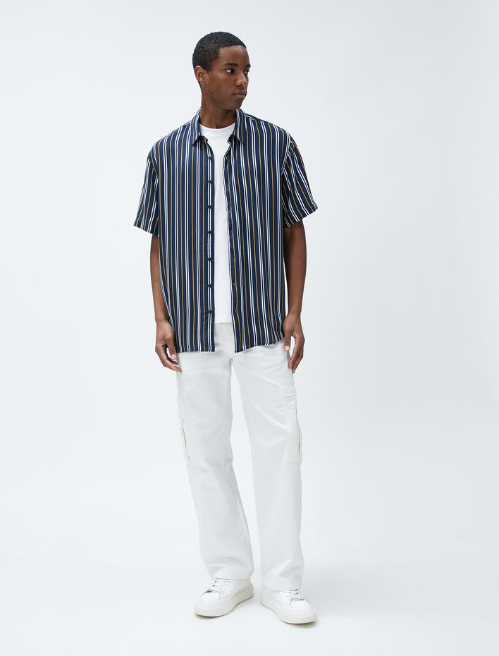  Kısa Kollu Gömlek Klasik Yaka Düğmeli