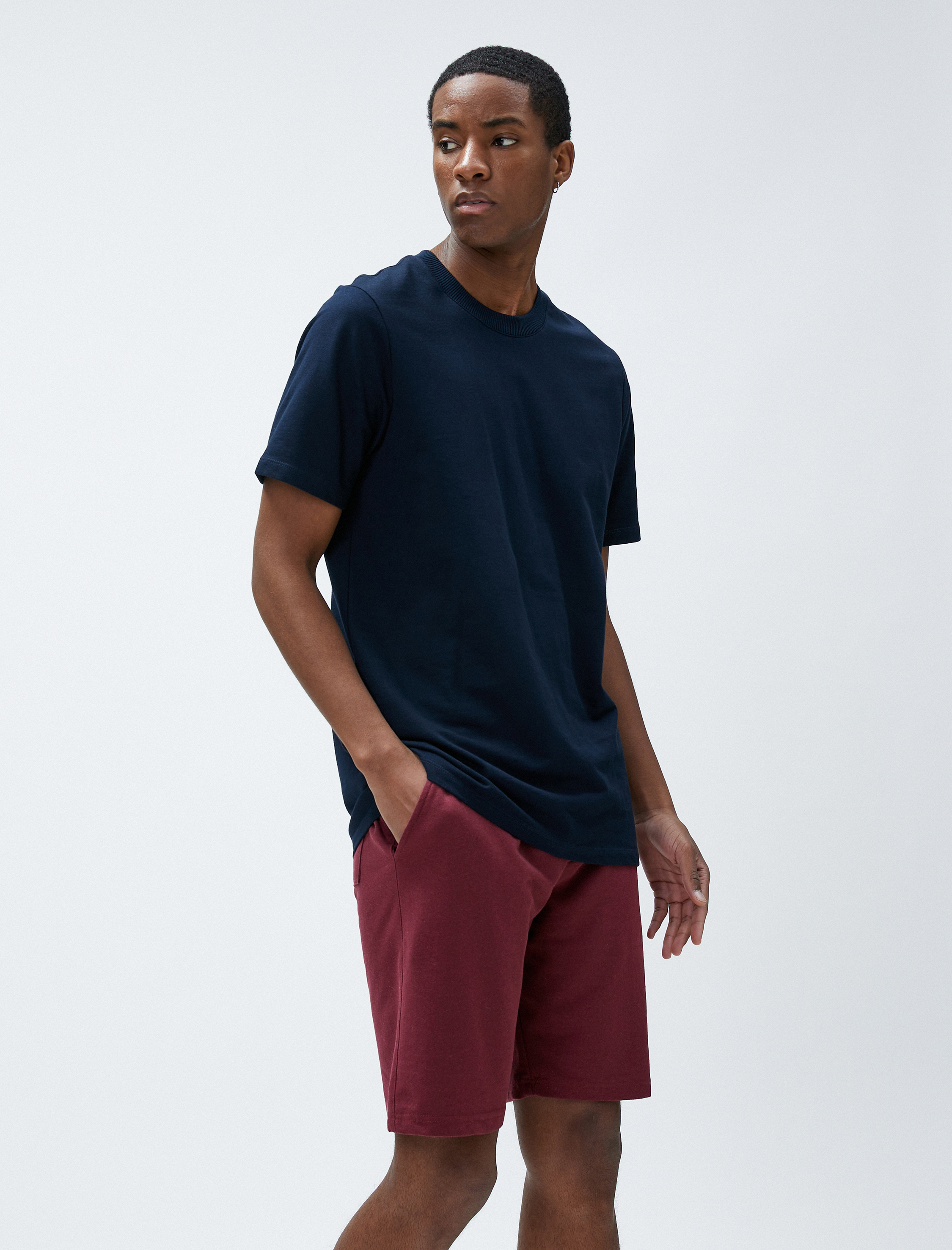   Beli Bağcıklı Şort Dar Kesim Cep Detaylı Pamuklu