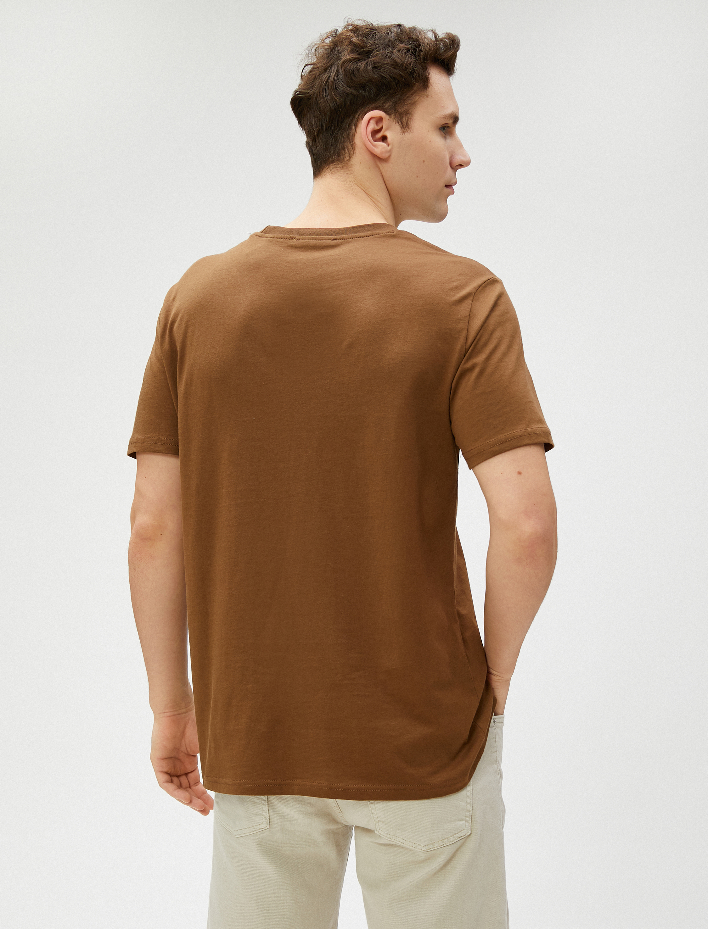   Basic Tişört Slim Fit Bisiklet Yaka Kısa Kollu Pamuklu