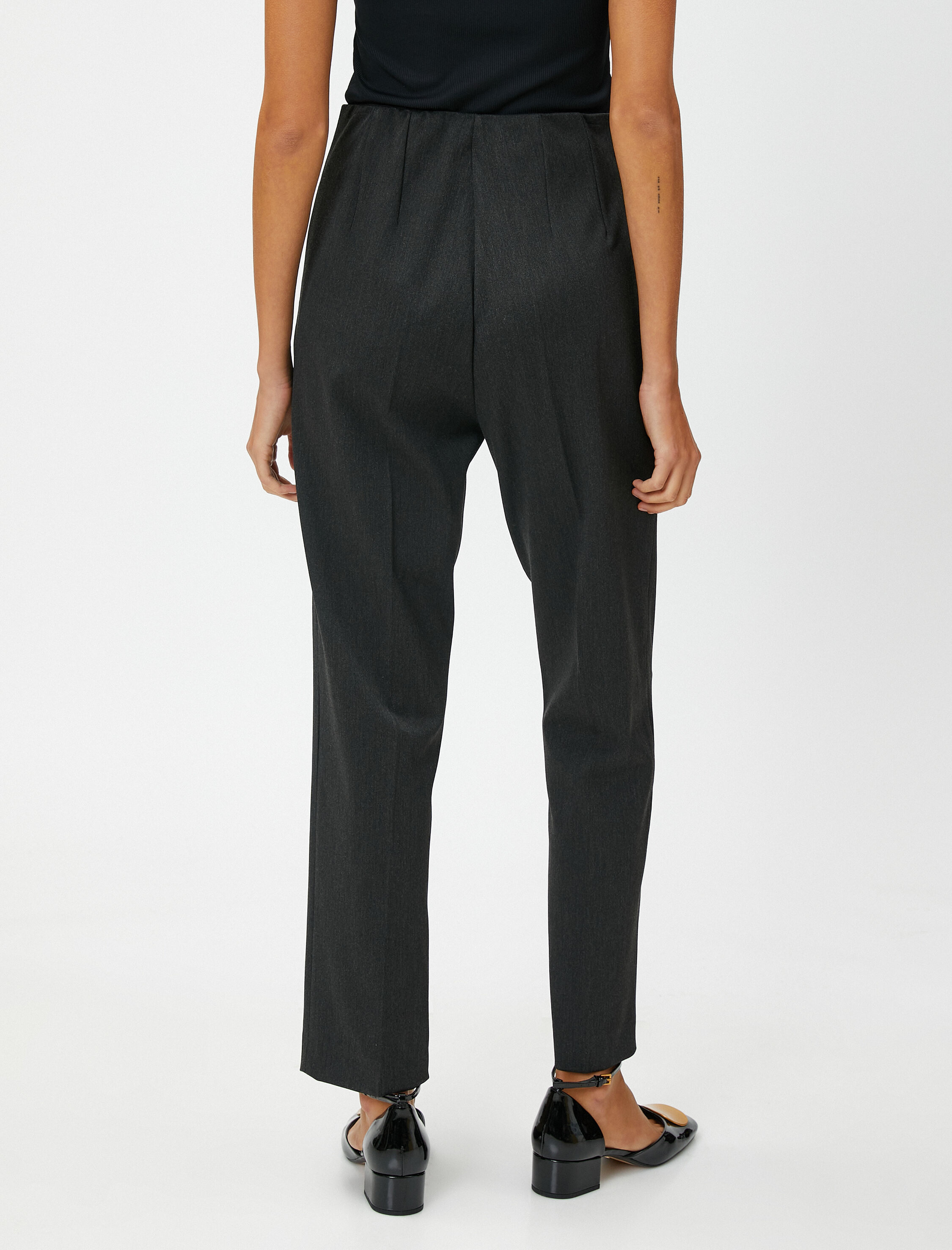   Yüksek Bel Kumaş Pantolon Dikiş Detaylı