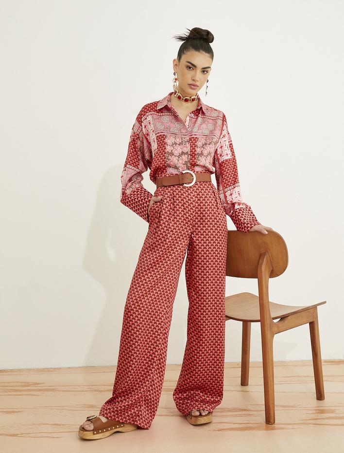  Pileli Palazzo Pantolon Cepli