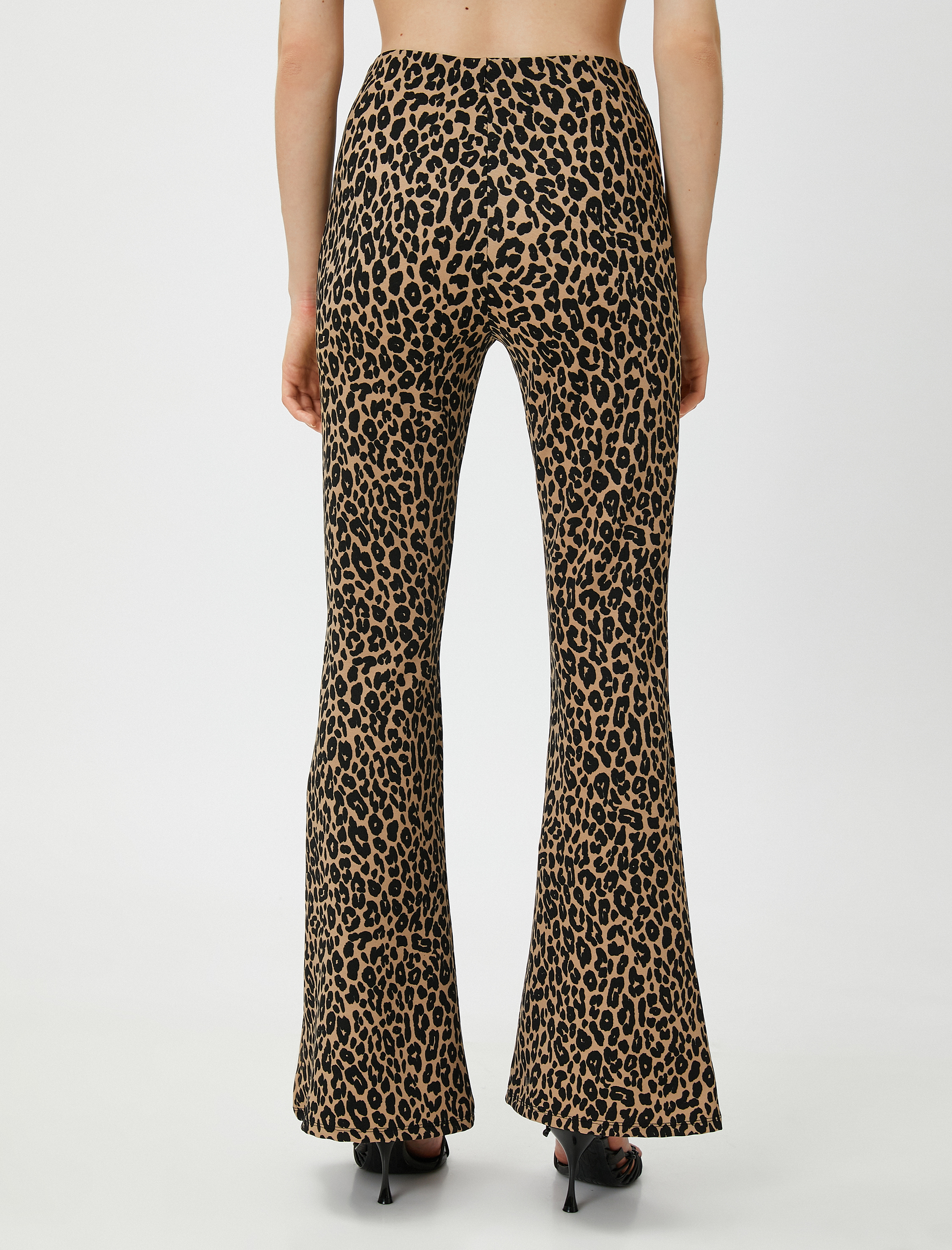   Leopar Desenli İspanyol Paça Tayt