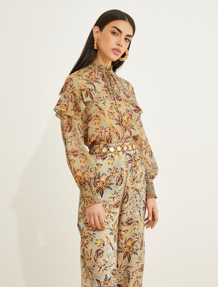  Fırfırlı Bluz Uzun Kollu