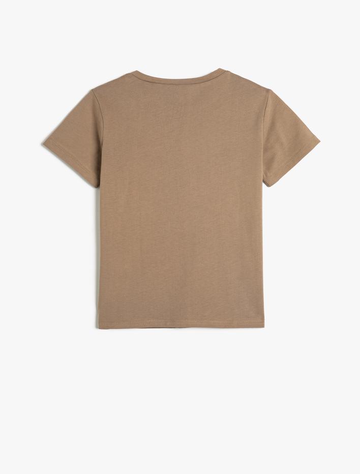 Erkek Çocuk Tişört Kısa Kollu Bisiklet Yaka Baskılı Pamuklu