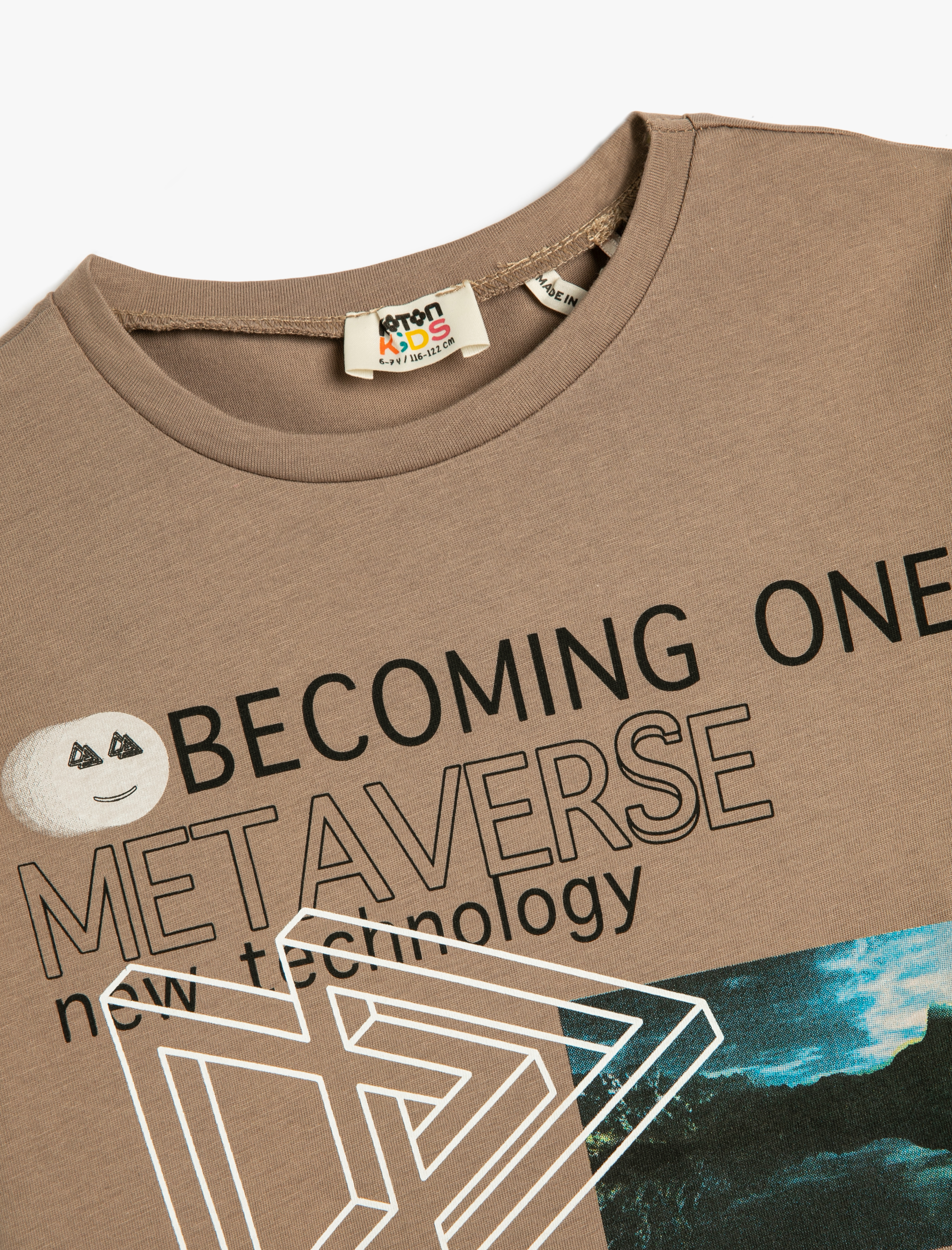  Erkek Çocuk Tişört Kısa Kollu Bisiklet Yaka Baskılı Pamuklu