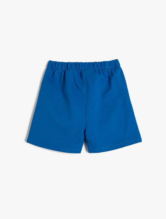 Erkek Bebek Şort Cepli Beli Bağlamalı Pamuklu