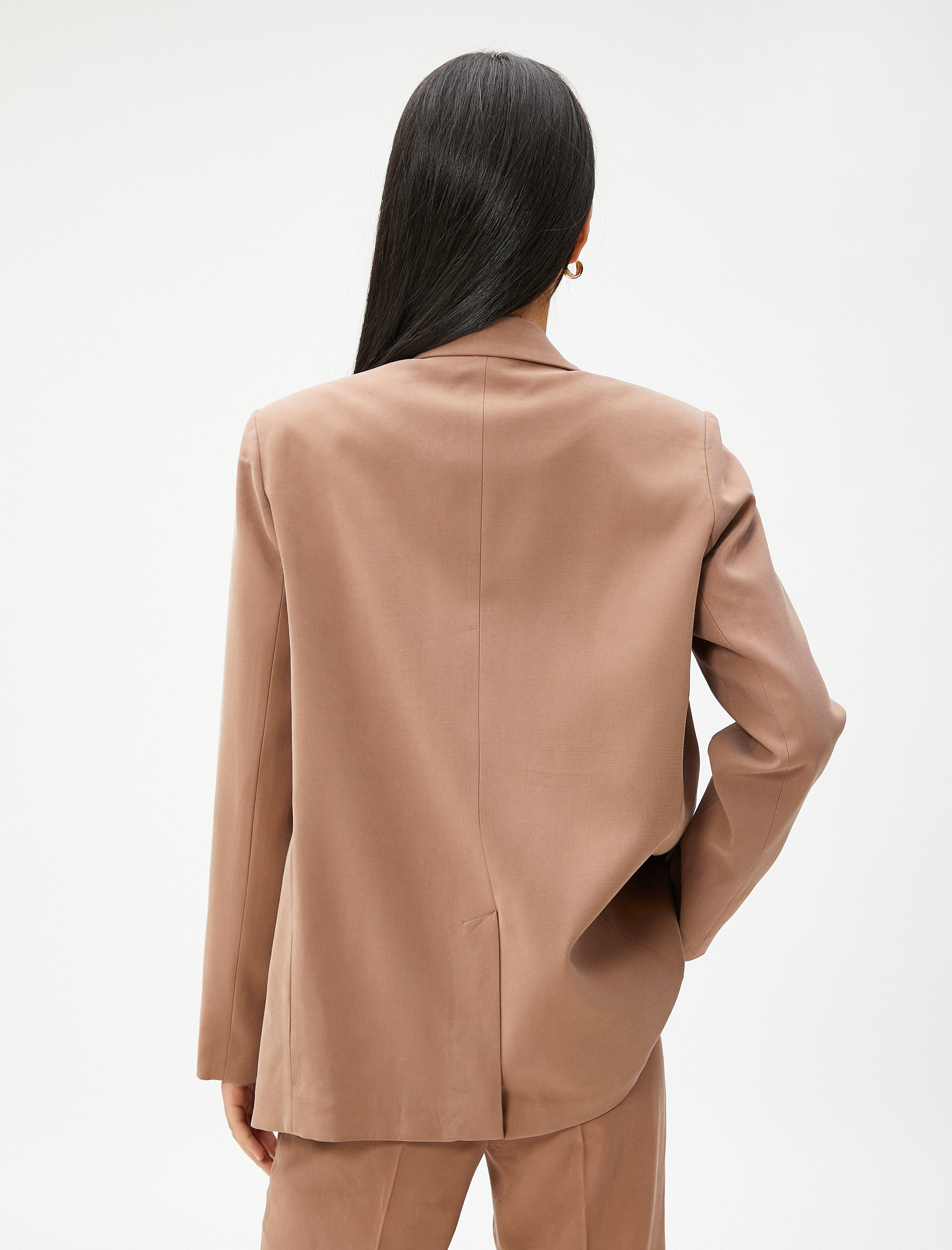   Tek Düğmeli Blazer Ceket Rayon Karışımlı