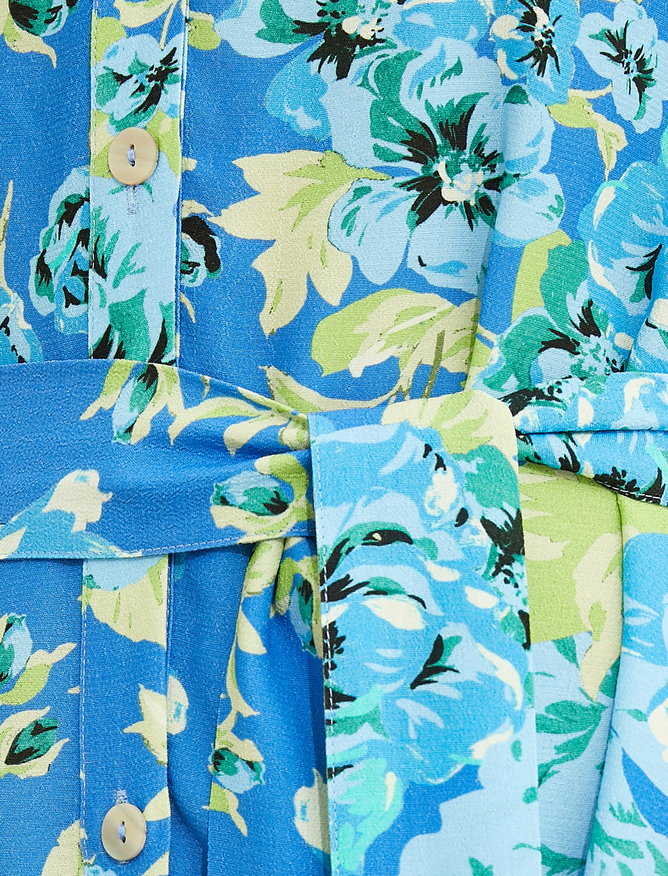   Çiçekli Gömlek Elbise Midi Boy Kısa Kollu