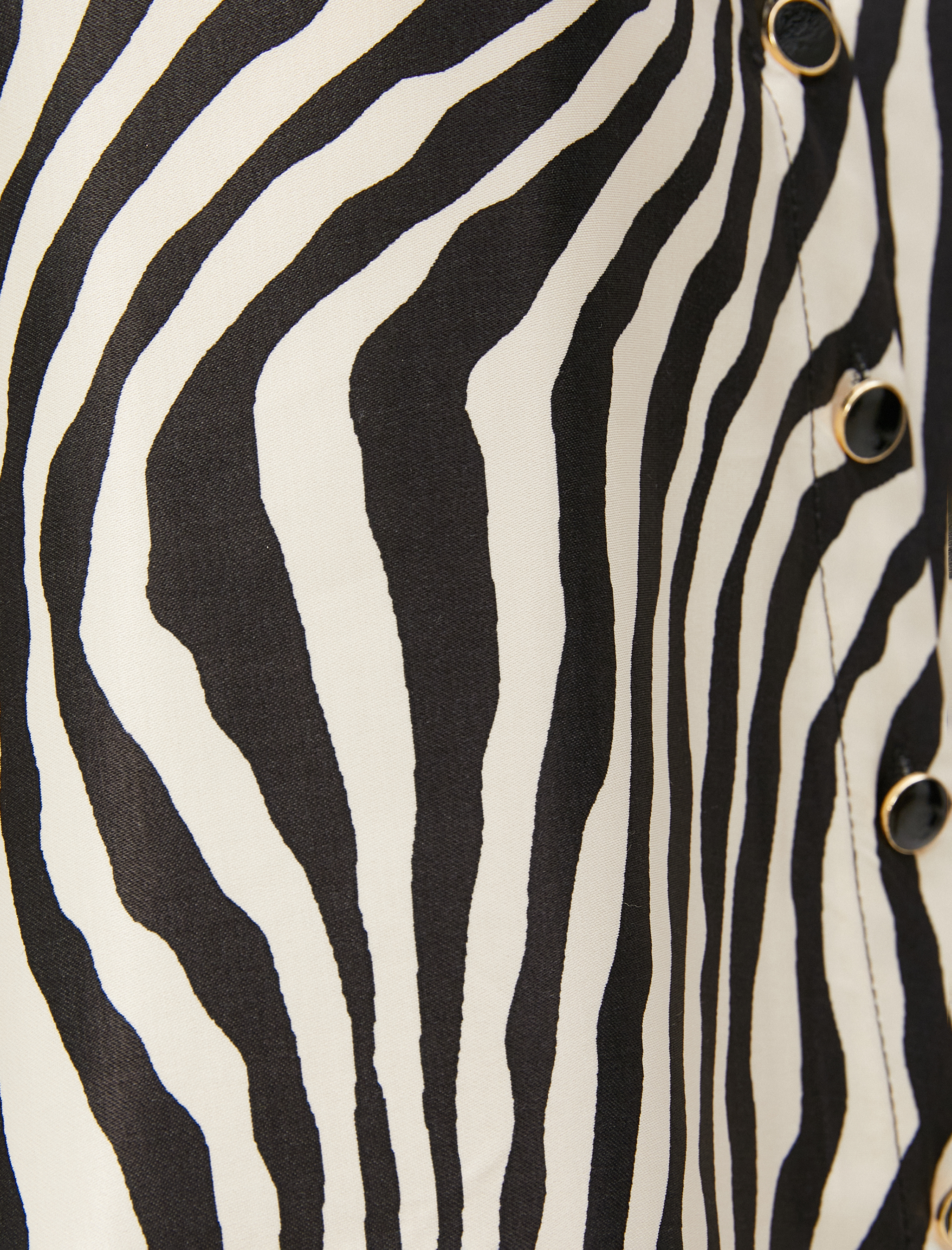   Zebra Desenli Saten Gömlek