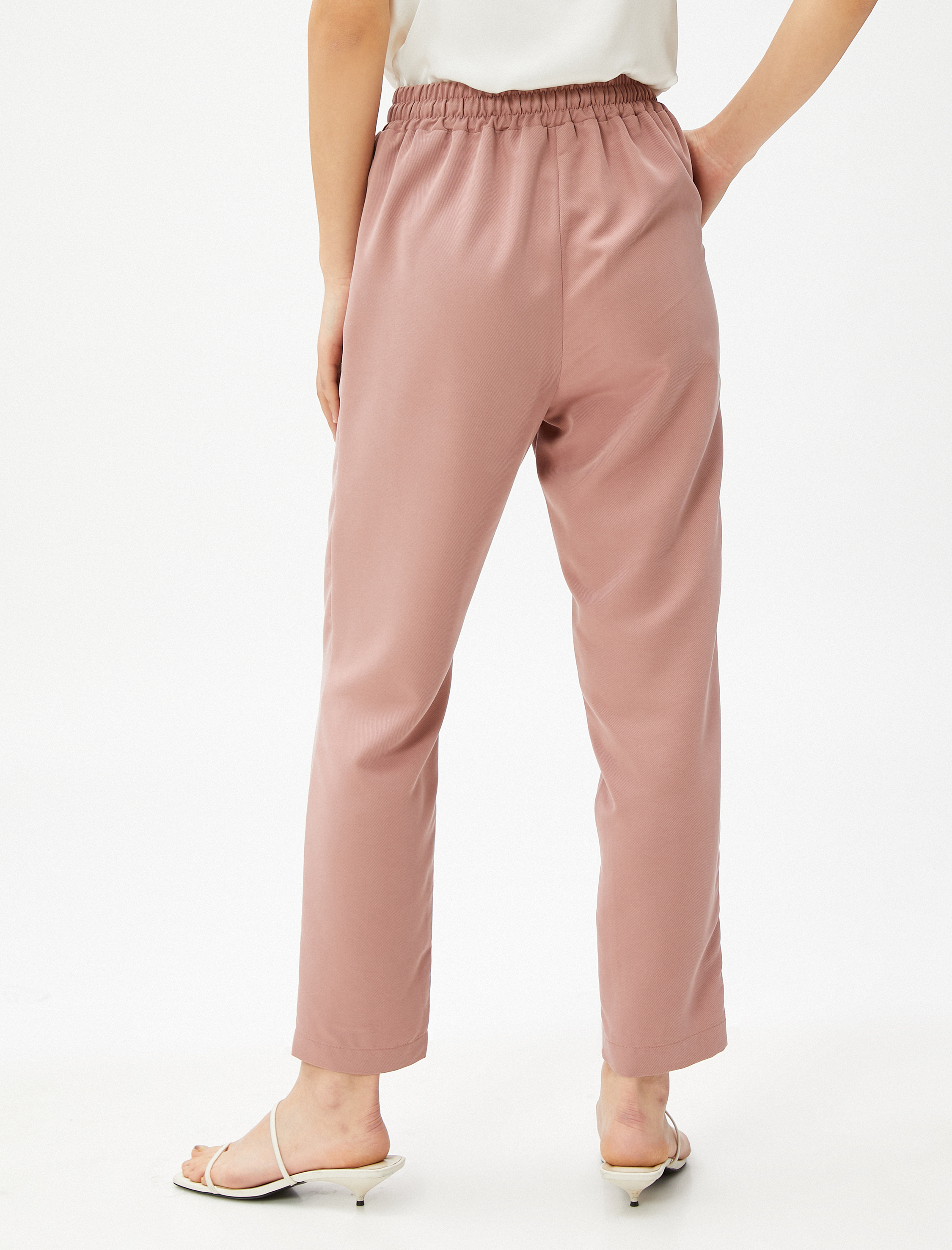   Cepli Beli Bağlamalı Pantolon Modal Karışımlı