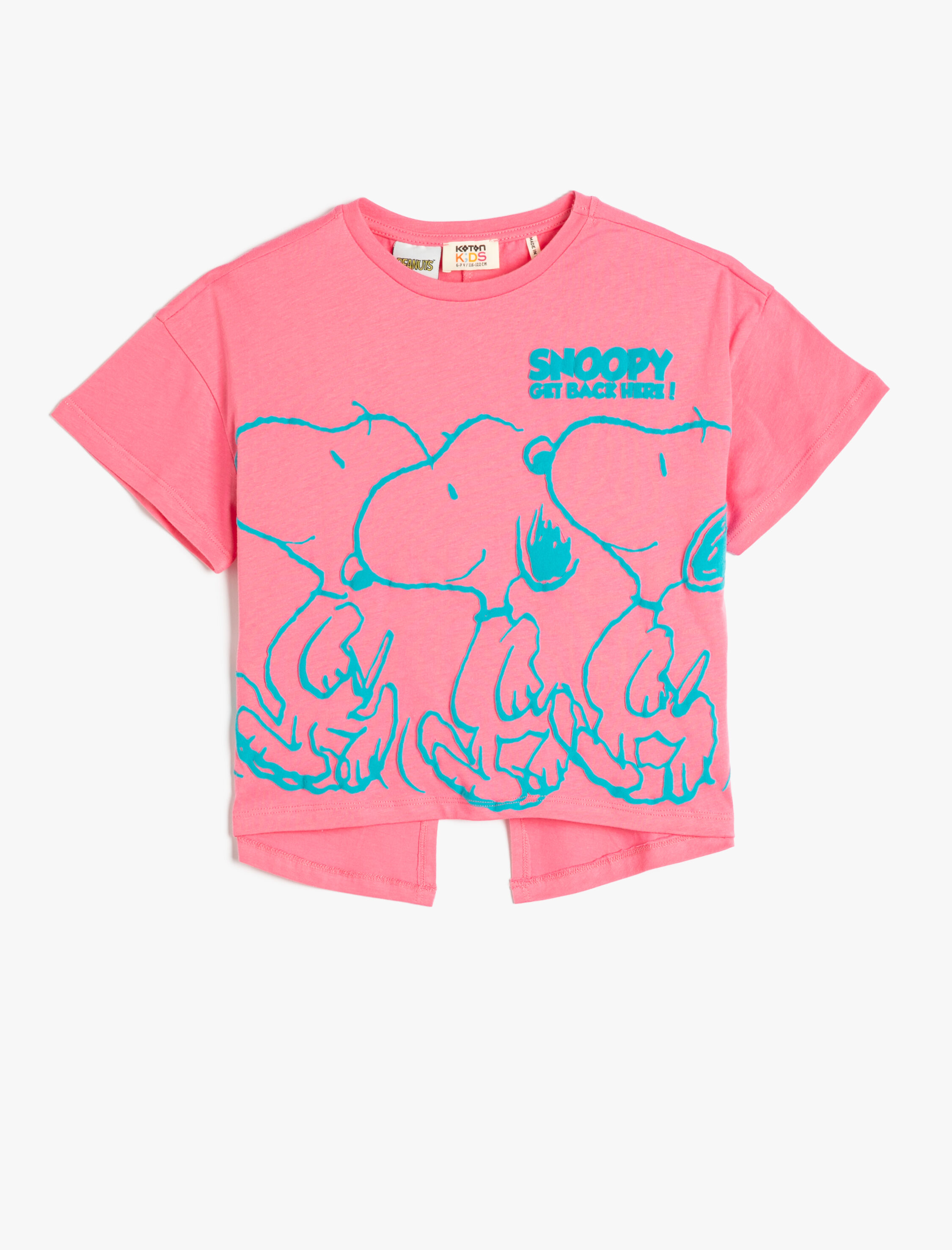  Kız Çocuk Snoopy Tişört Lisanslı Kısa Kollu Bisiklet Yaka Pamuklu