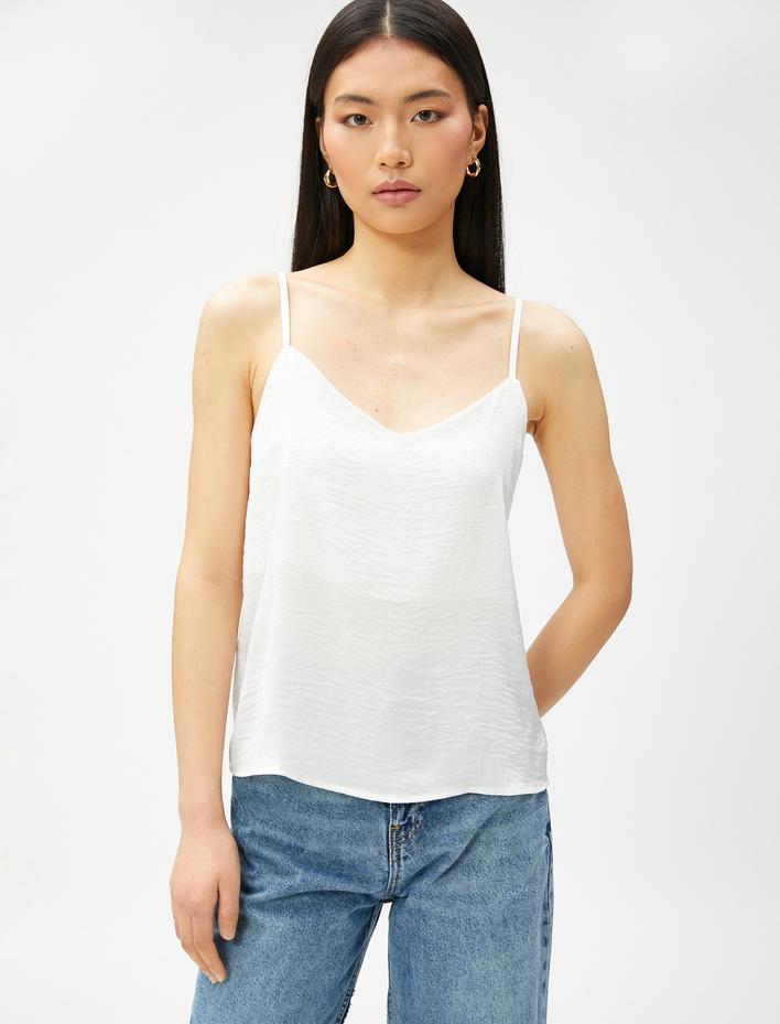  Basic Askılı Bluz V Yaka