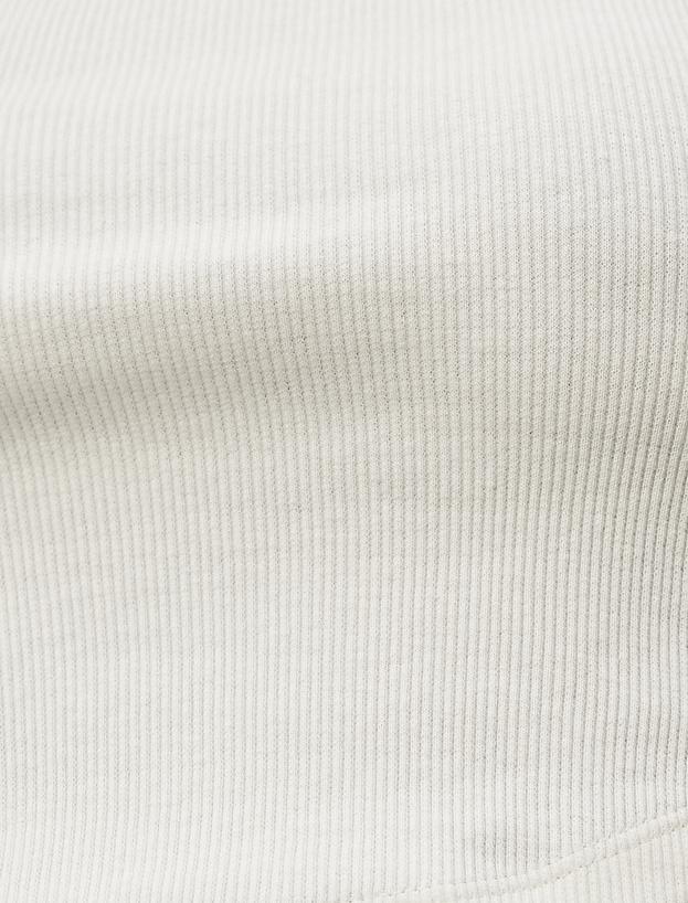 Crop Atlet Bisiklet Yaka Fitilli Asimetrik Kesim_5