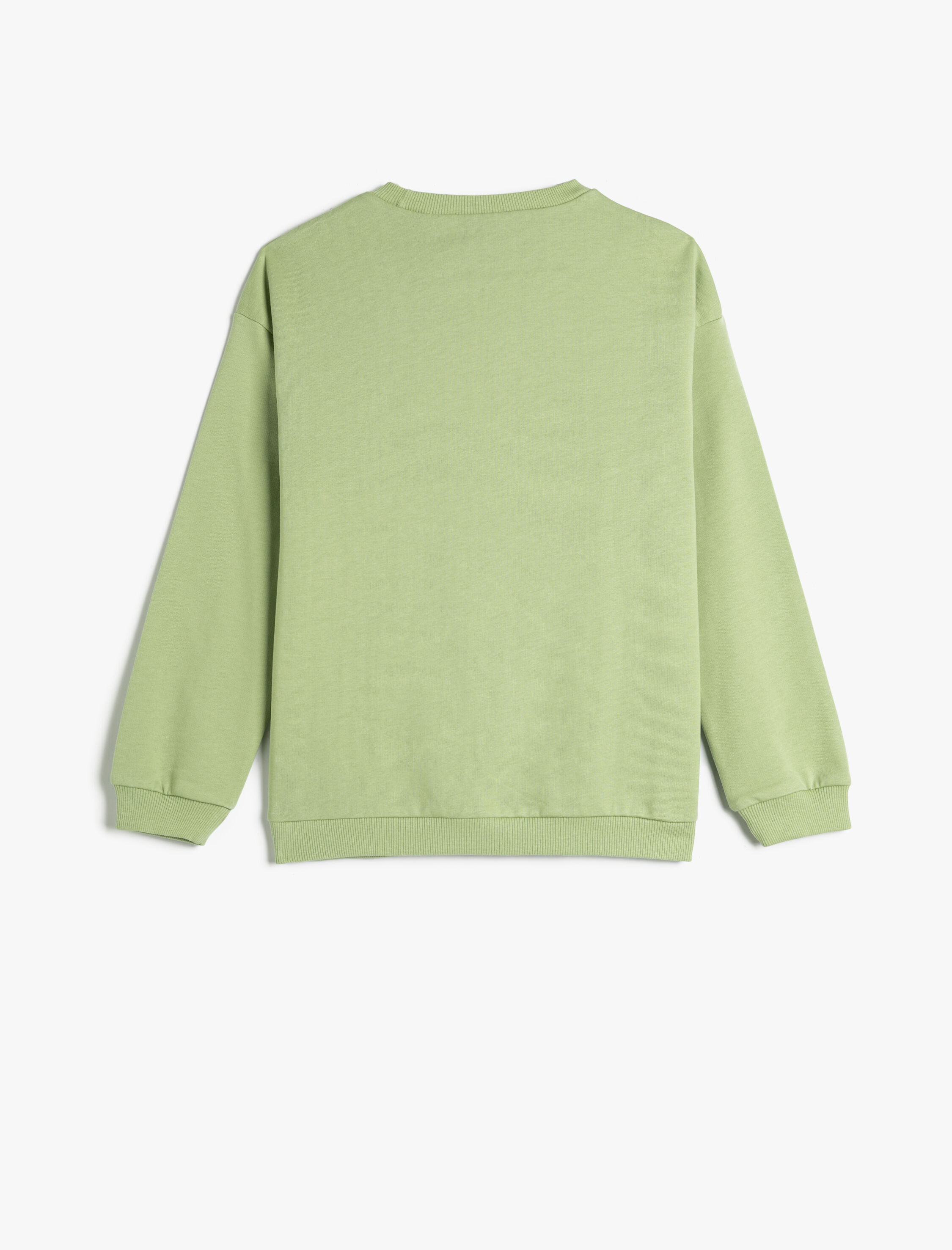  Kız Çocuk Sweat Baskılı Slogan Temalı Uzun Kollu Bisiklet Yaka