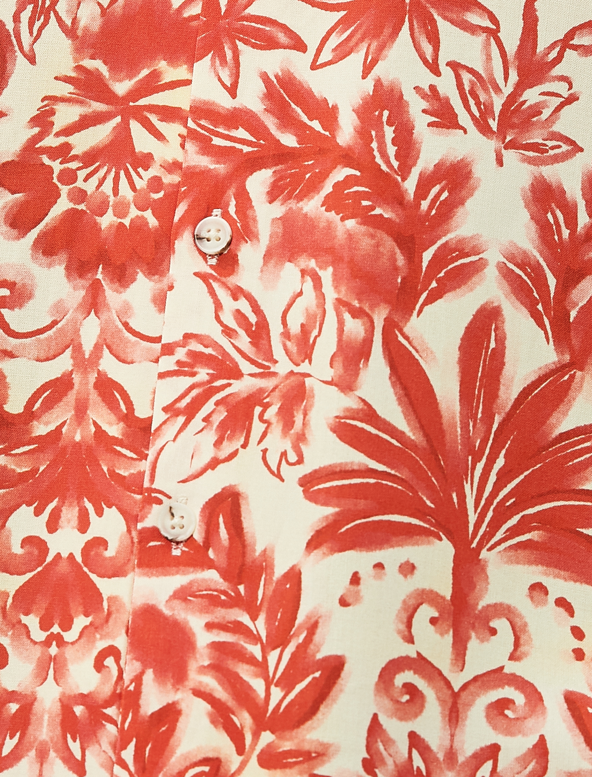   Çiçekli Baskılı Gömlek Kısa Kollu Devrik Yaka