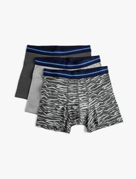 3'lü Boxer Seti Pamuklu Zebra Baskılı