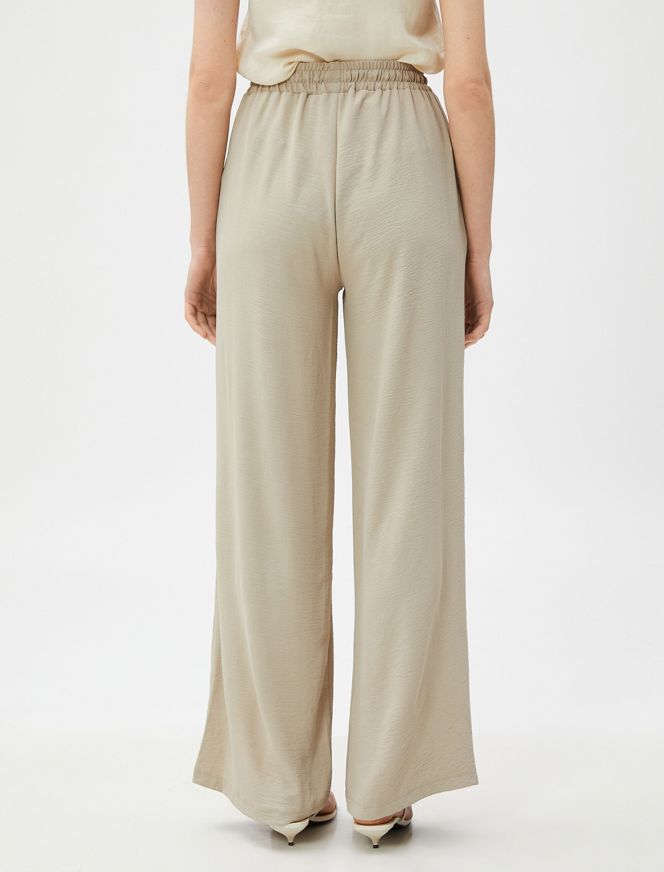   Rahat Pantolon Bol Paça Beli Bağlamalı