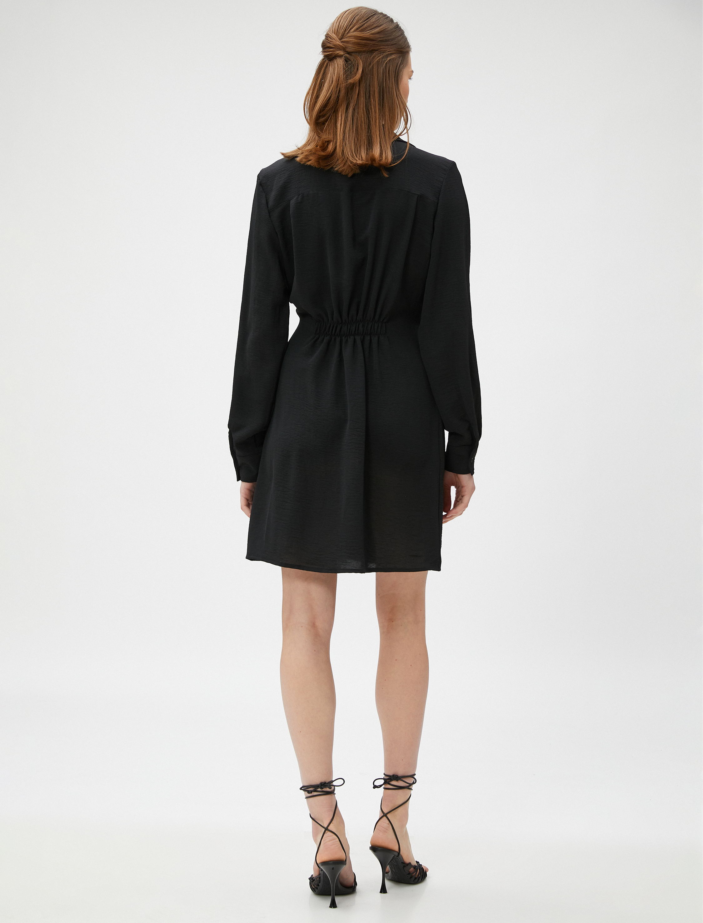   Mini Elbise Gömlek Yaka Anvelop