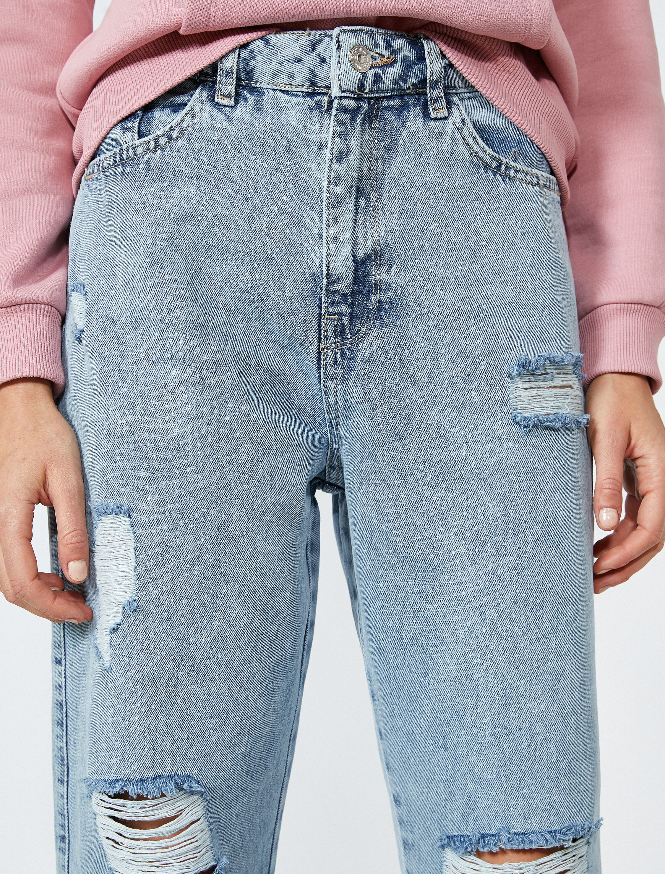   Yüksek Bel Kot Pantolon - Straight Jean