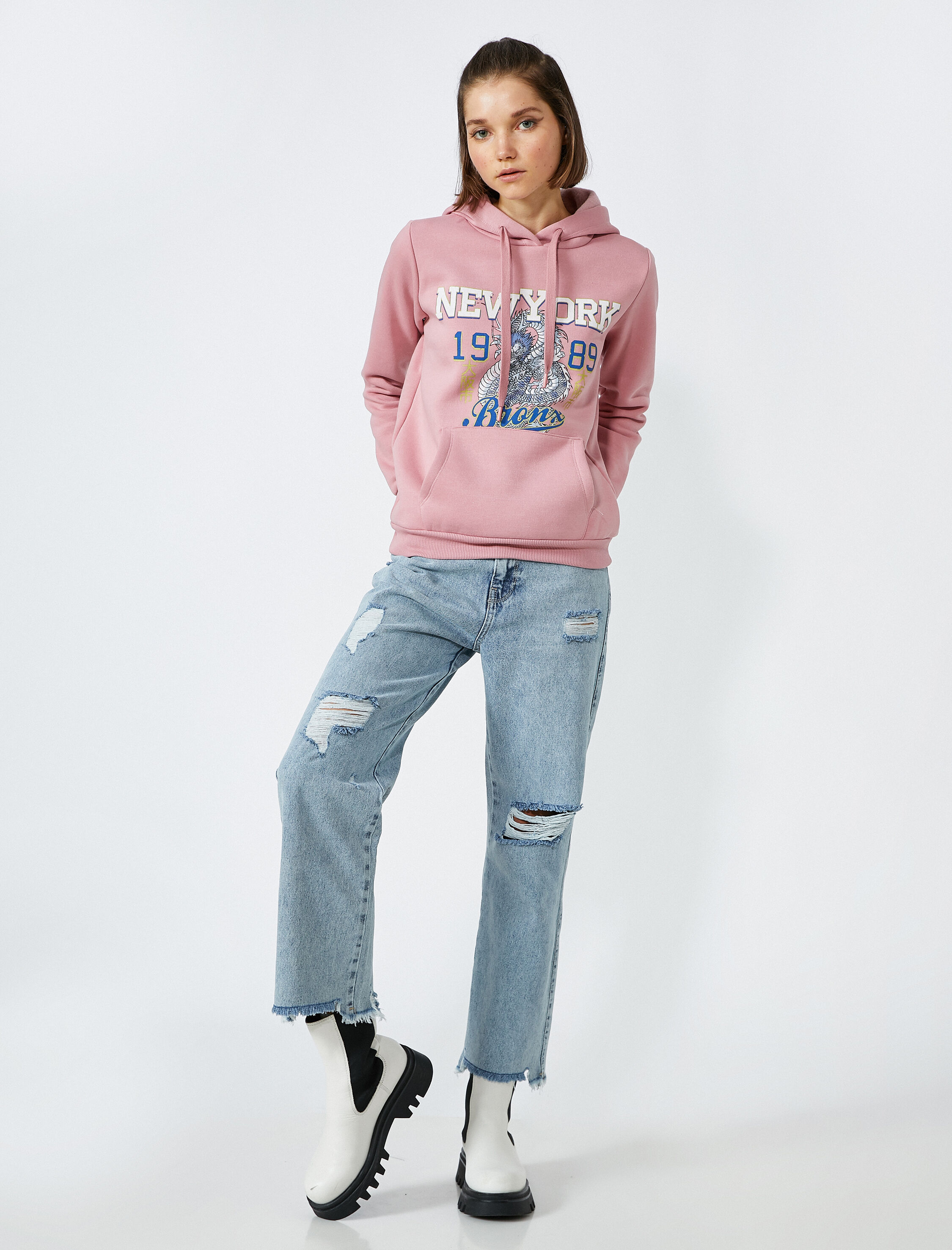   Yüksek Bel Kot Pantolon - Straight Jean