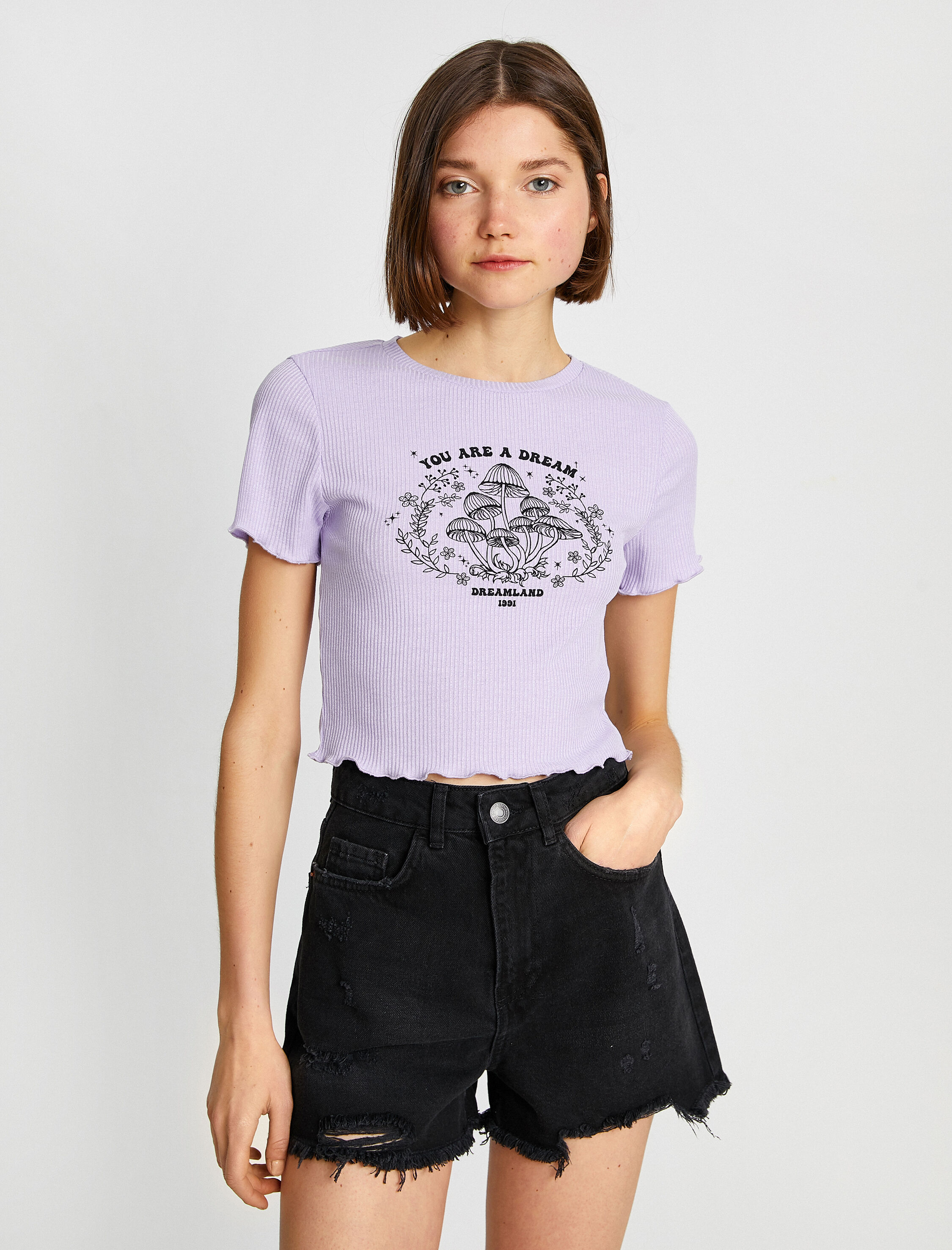   Kısa Kollu Baskılı Tişört